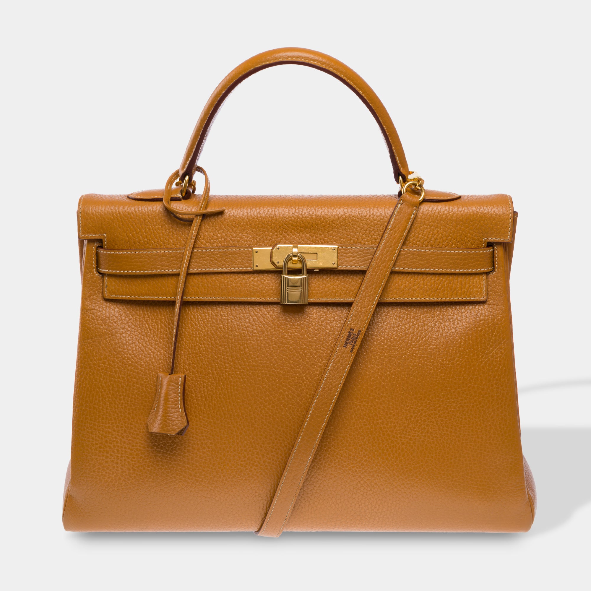 Sac HERMES Kelly 35 en Cuir Doré - 103609