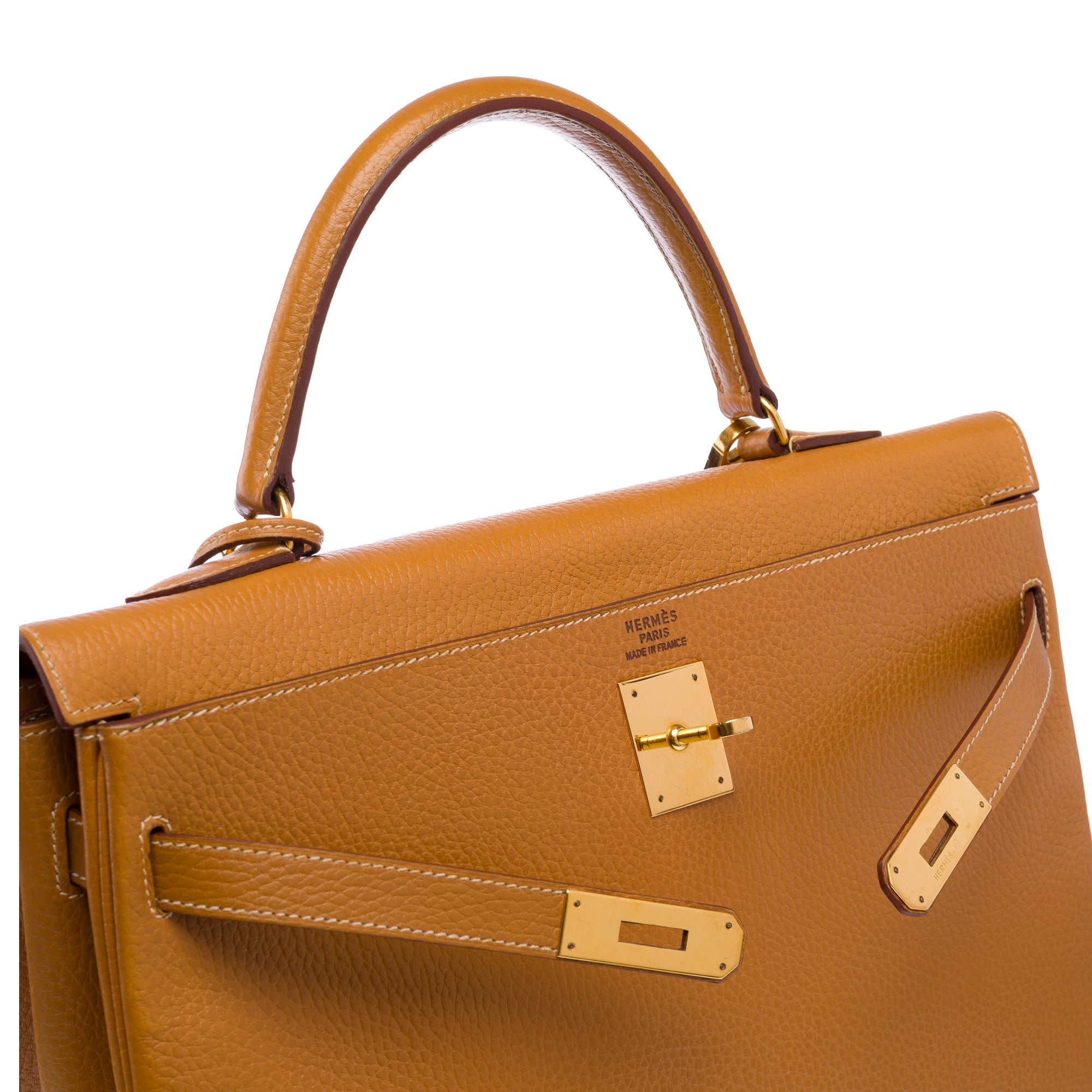 Sac HERMES Kelly 35 en Cuir Doré - 103609
