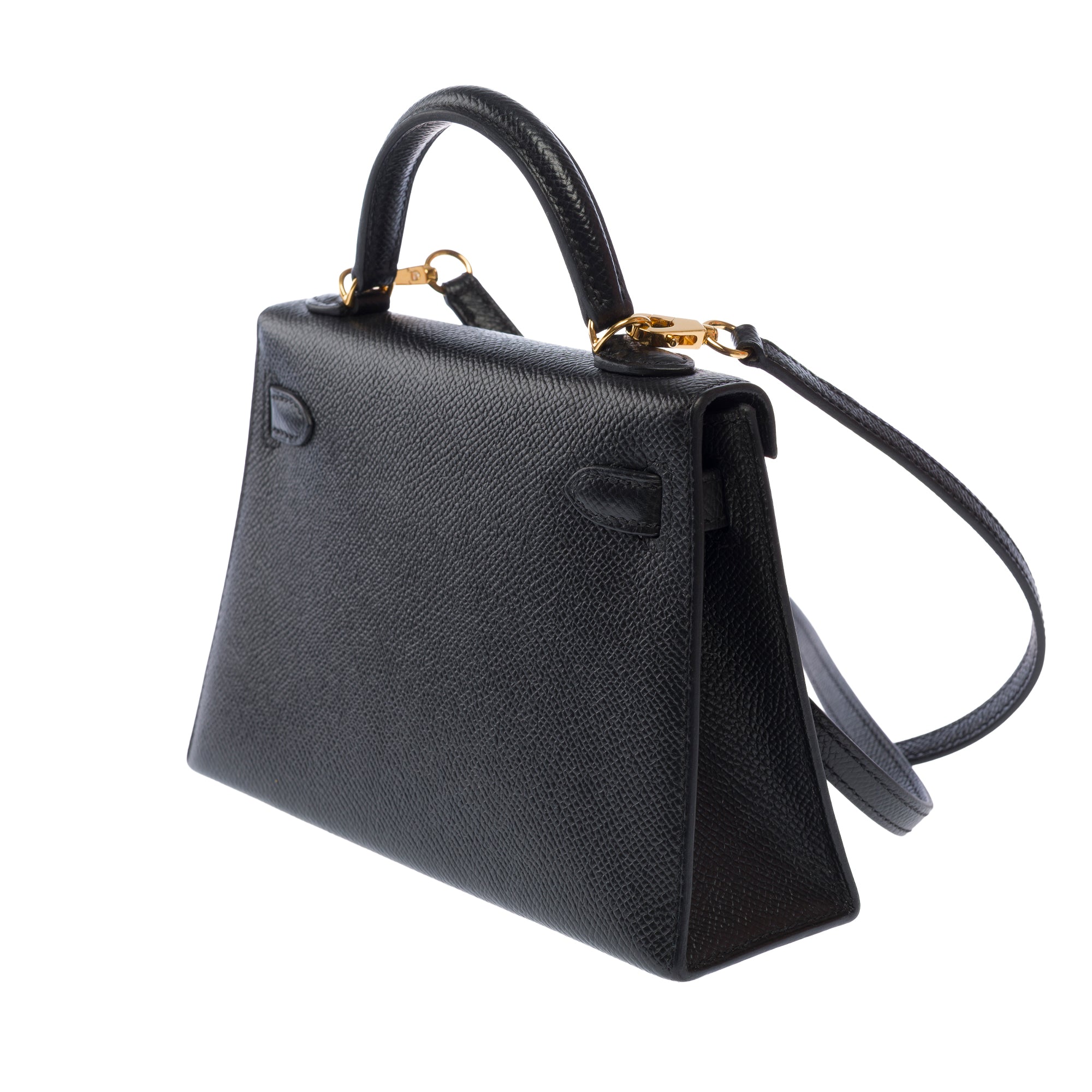 Sac HERMES Kelly Mini en Cuir Noir - 103748