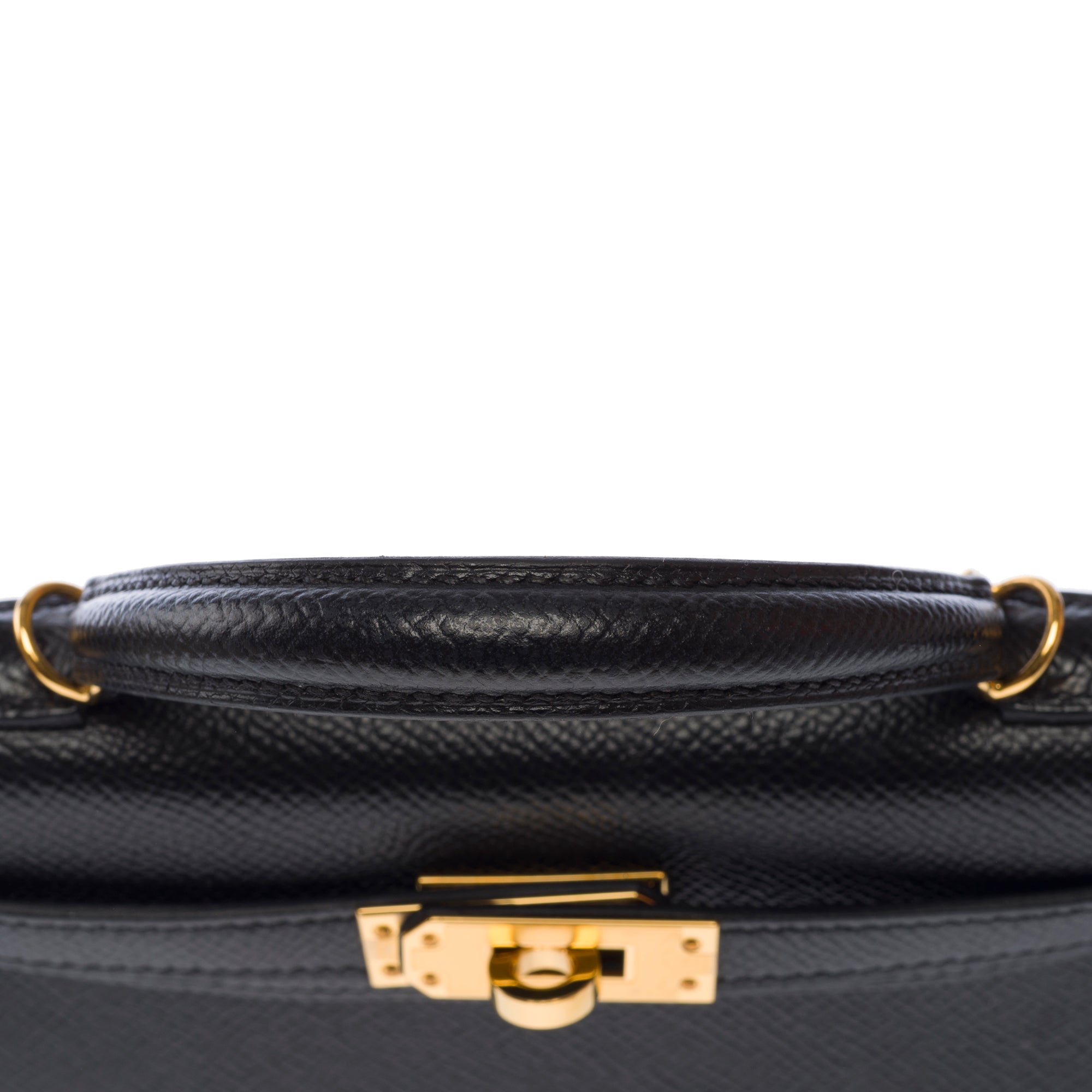 Sac HERMES Kelly Mini en Cuir Noir - 103748
