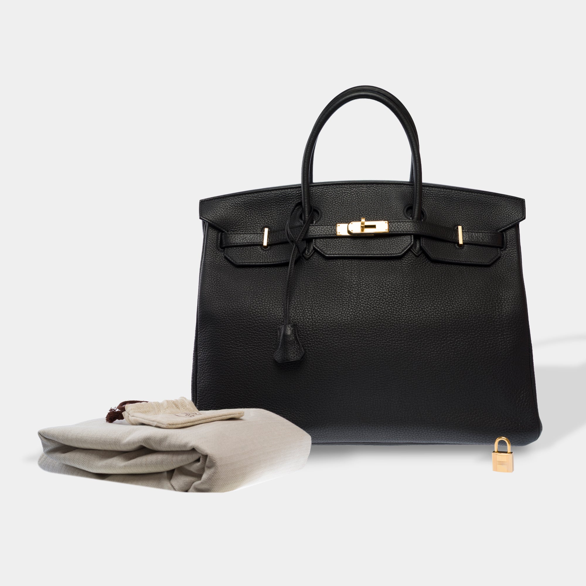 Sac HERMES Birkin 40 en Cuir Noir - 103751