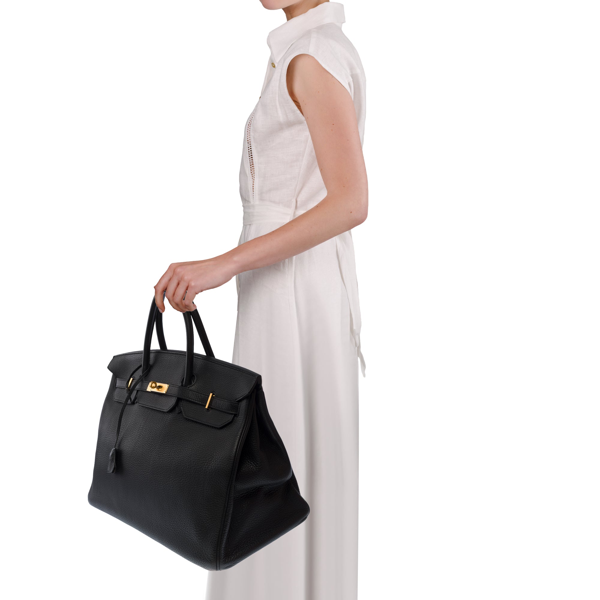 Sac HERMES Birkin 40 en Cuir Noir - 103751