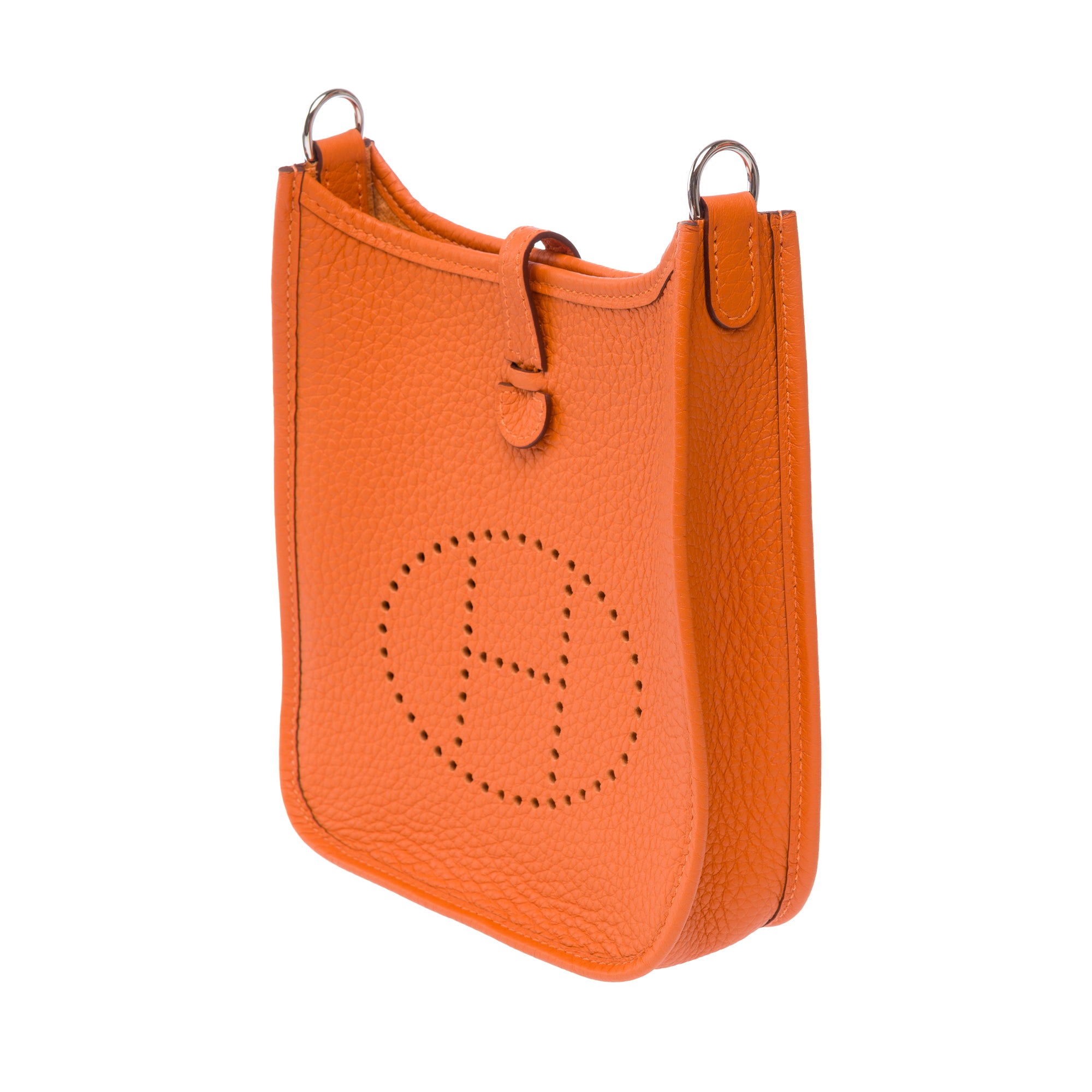 Sac HERMES Mini Evelyne en Cuir Orange - 103764