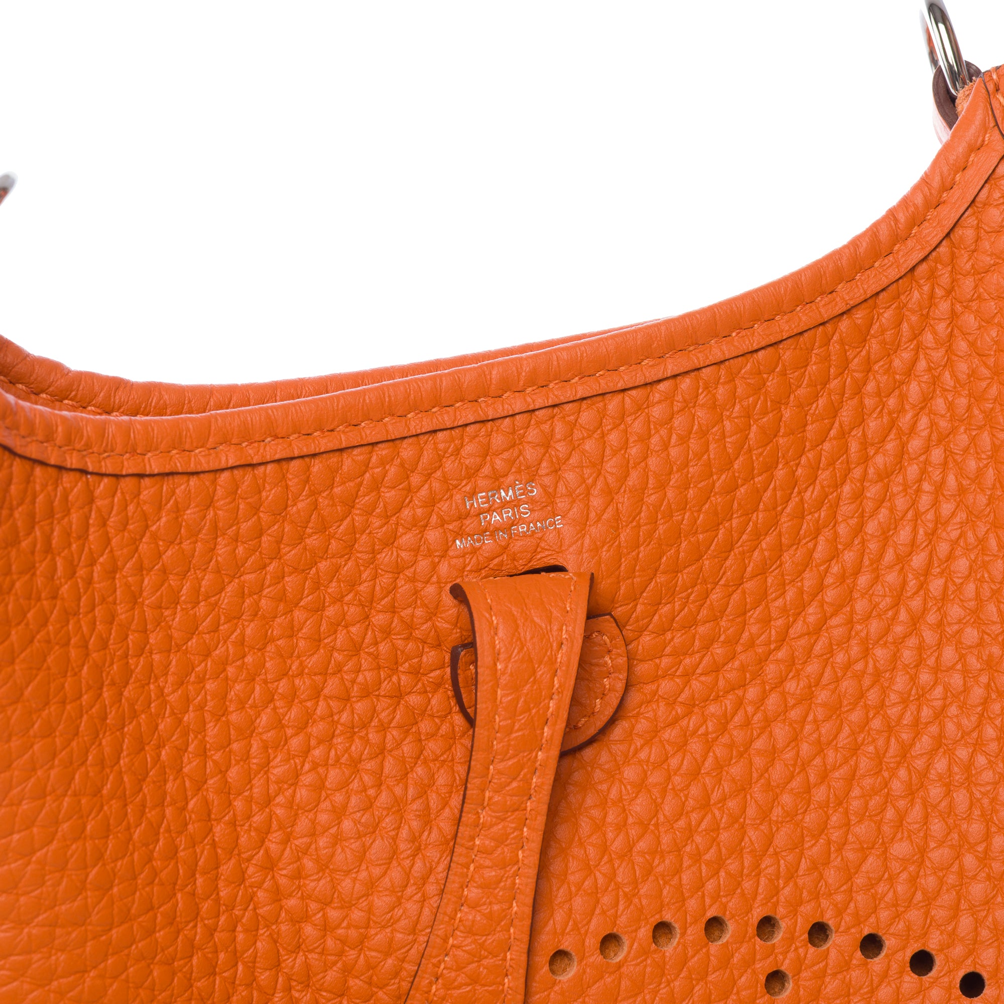 Sac HERMES Mini Evelyne en Cuir Orange - 103764
