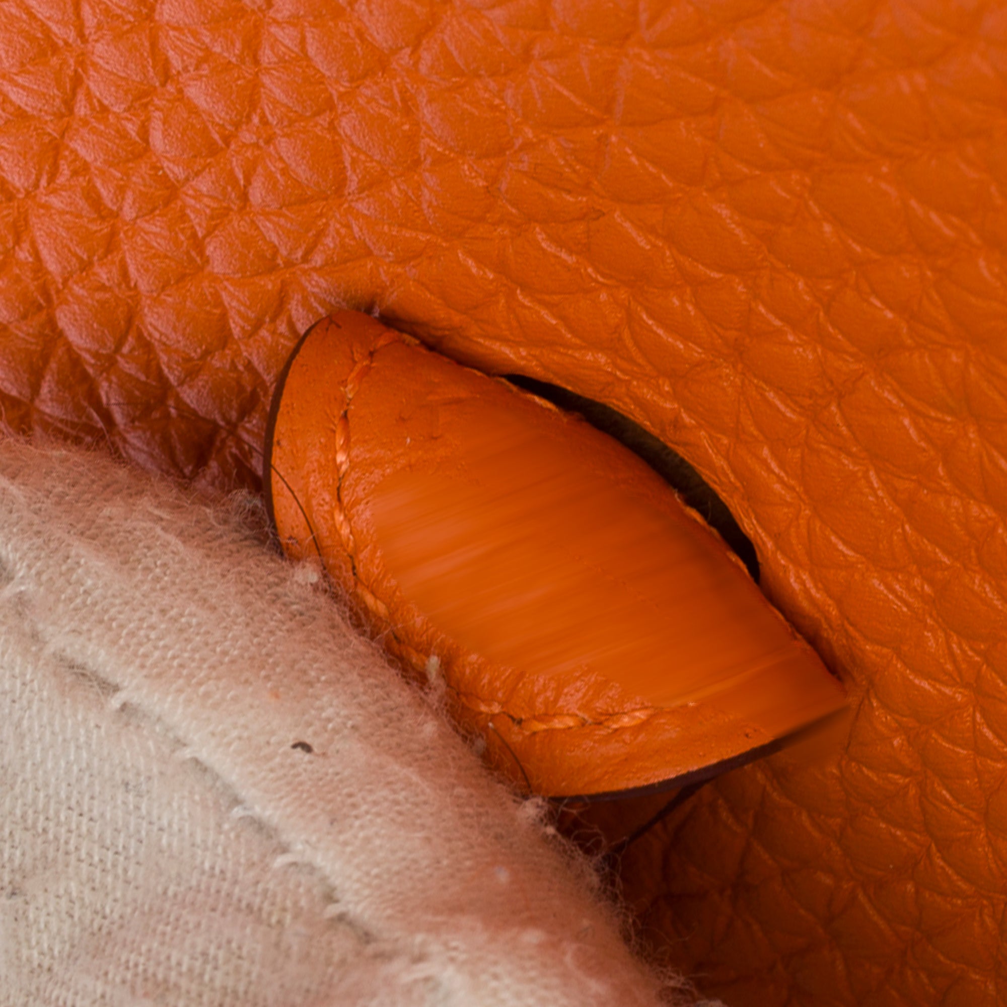 Sac HERMES Mini Evelyne en Cuir Orange - 103764