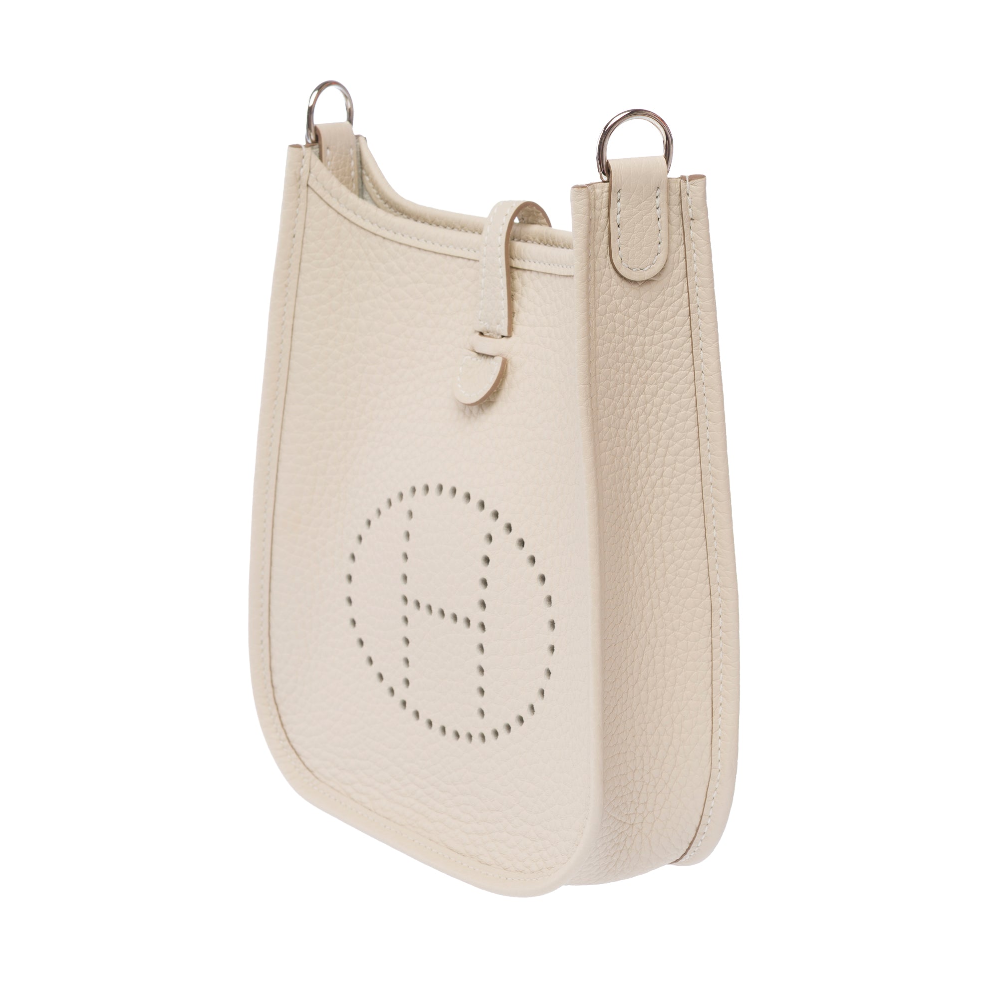 Sac HERMES Mini Evelyne en Cuir Blanc - 103765