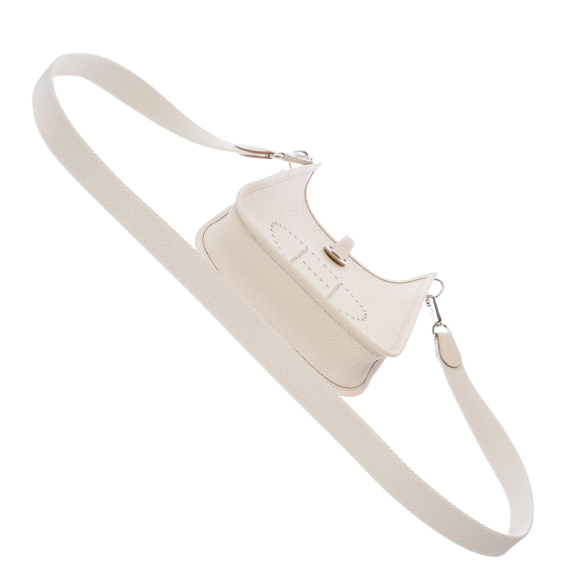 Sac HERMES Mini Evelyne en Cuir Blanc - 103765