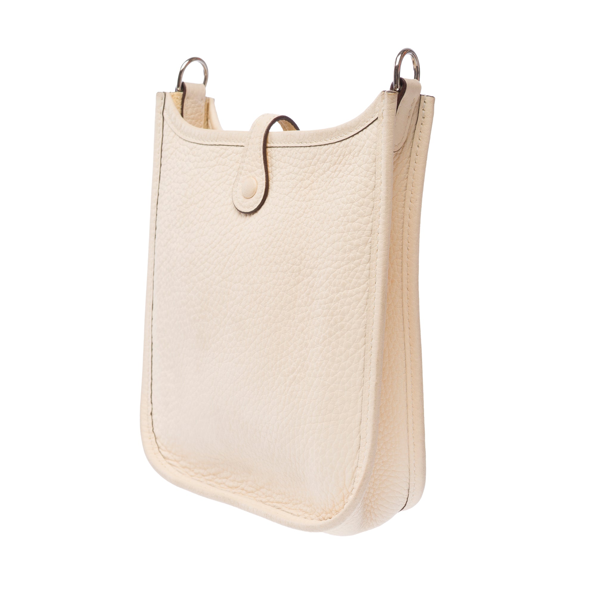 Sac HERMES Mini Evelyne en Cuir Blanc - 103768