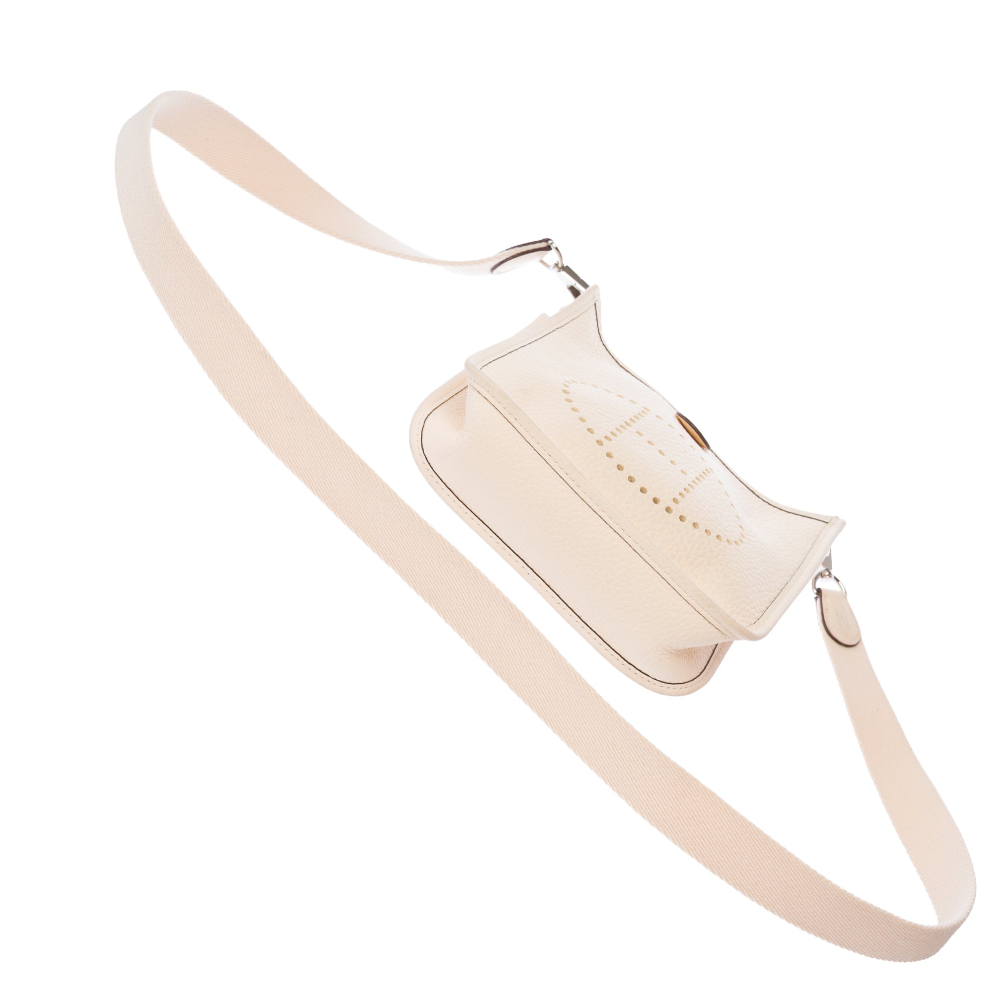 Sac HERMES Mini Evelyne en Cuir Blanc - 103768