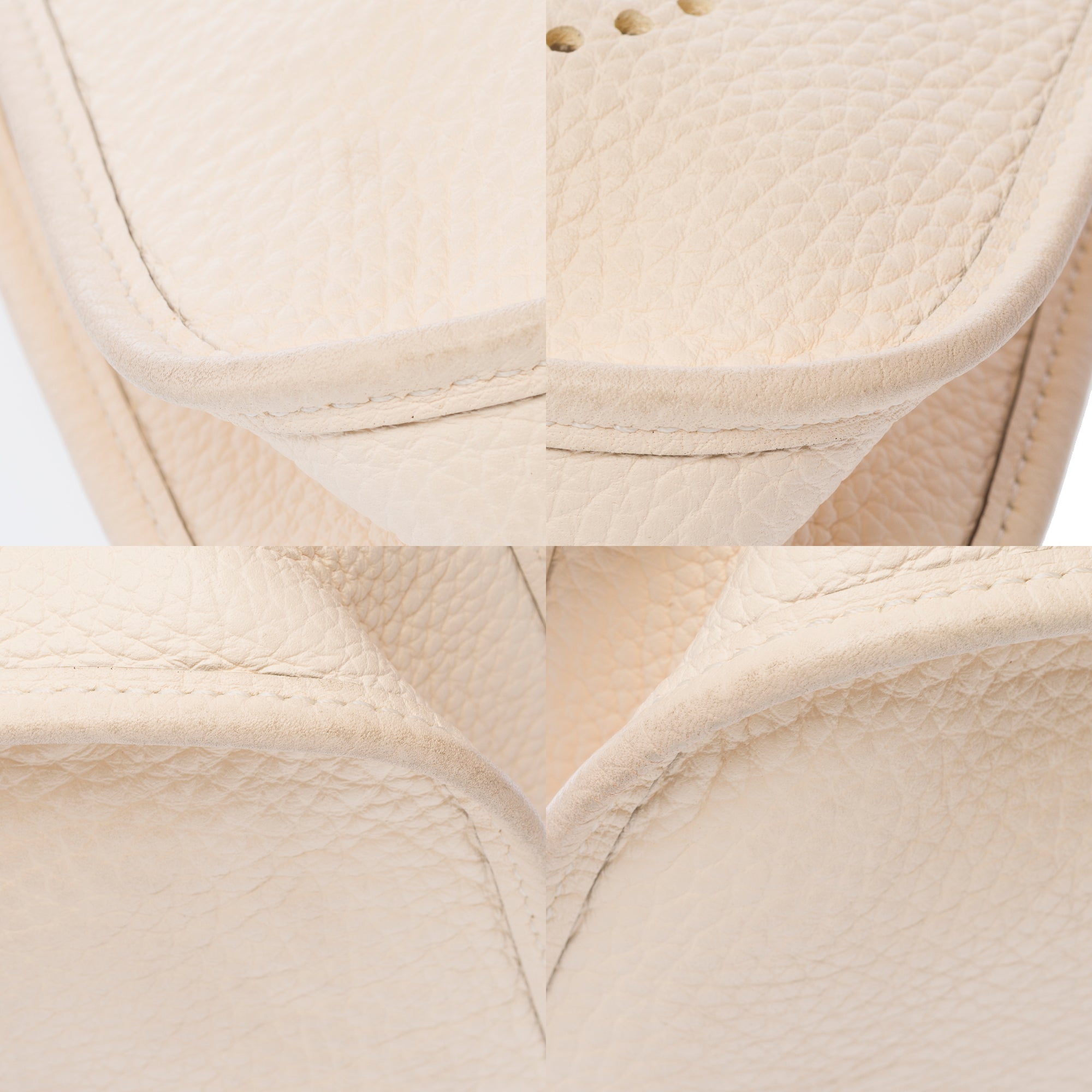 Sac HERMES Mini Evelyne en Cuir Blanc - 103768