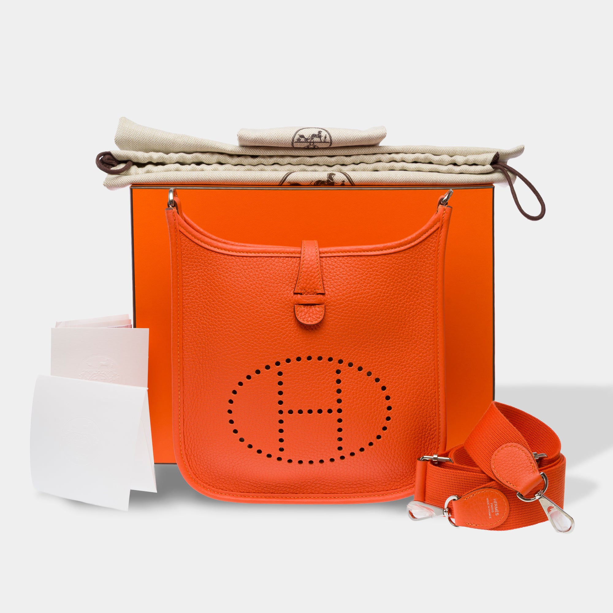 Sac HERMES Evelyne en Cuir Orange - 103770