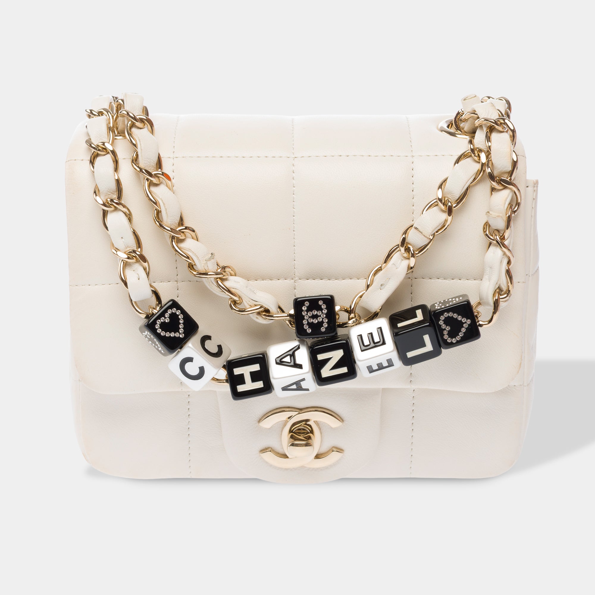 Sac CHANEL Timeless/Classique en Cuir Blanc - 103771