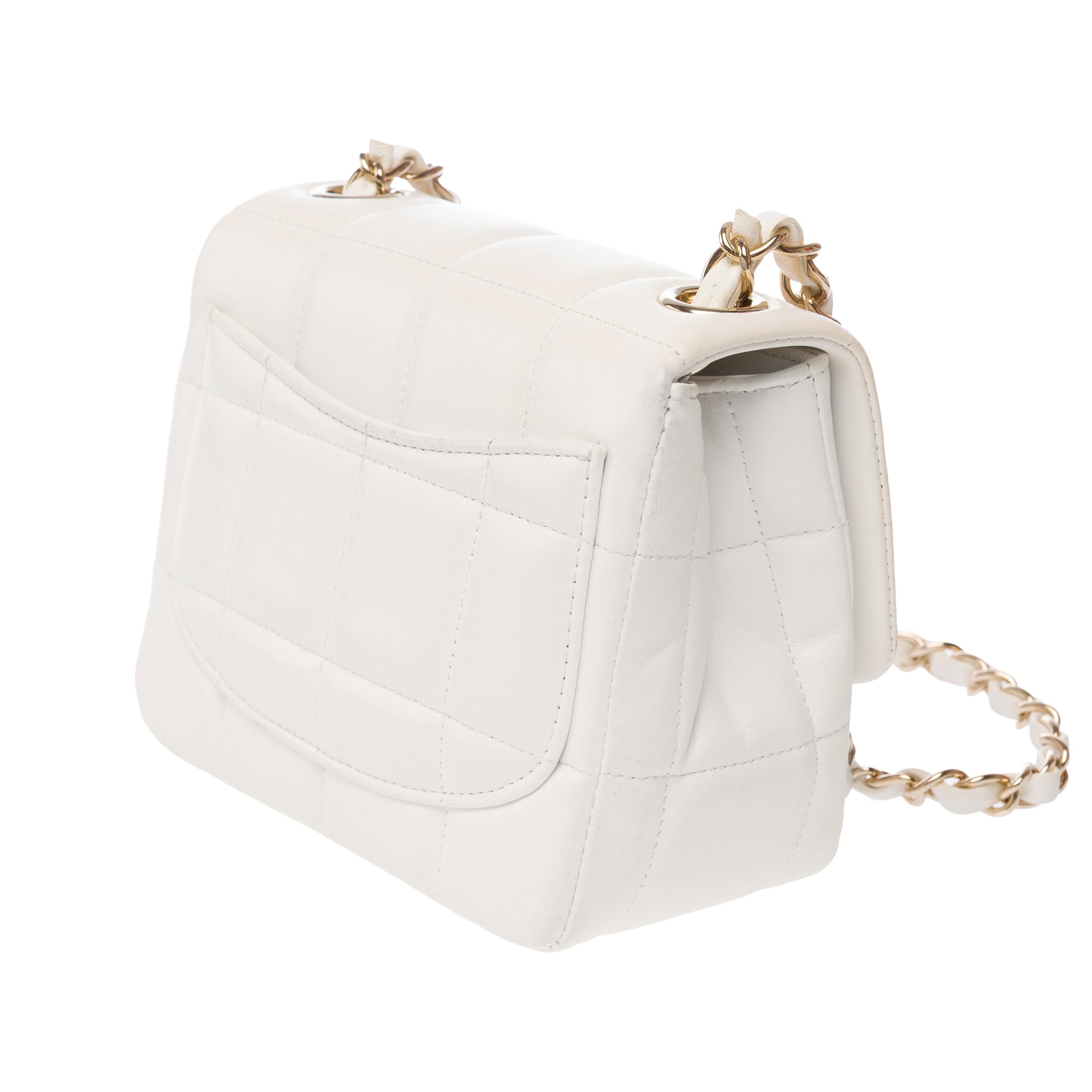 Sac CHANEL Timeless/Classique en Cuir Blanc - 103771