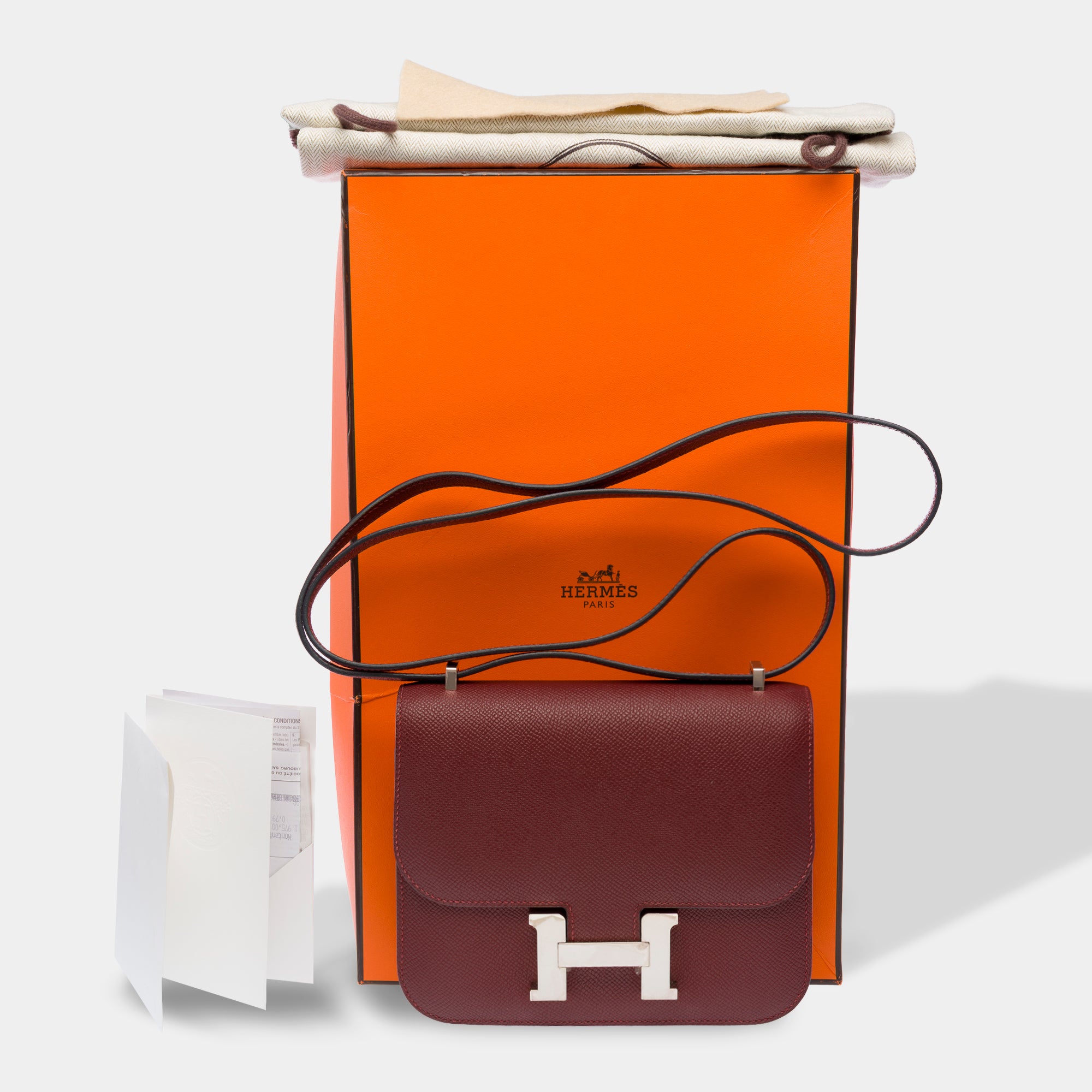 Sac HERMES Constance en Cuir Rouge - 103769