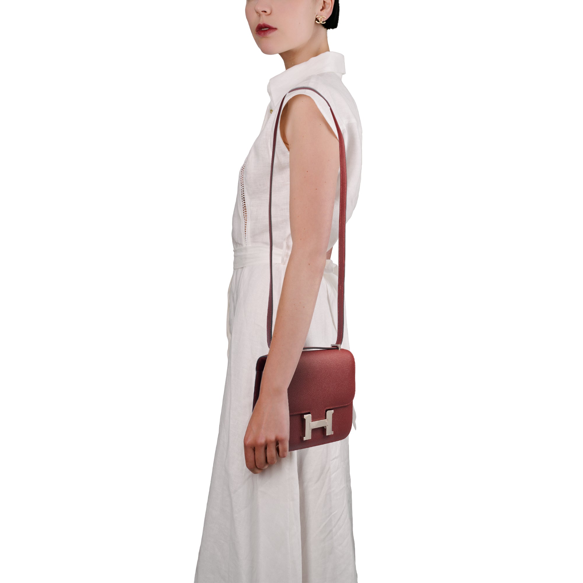 Sac HERMES Constance en Cuir Rouge - 103769