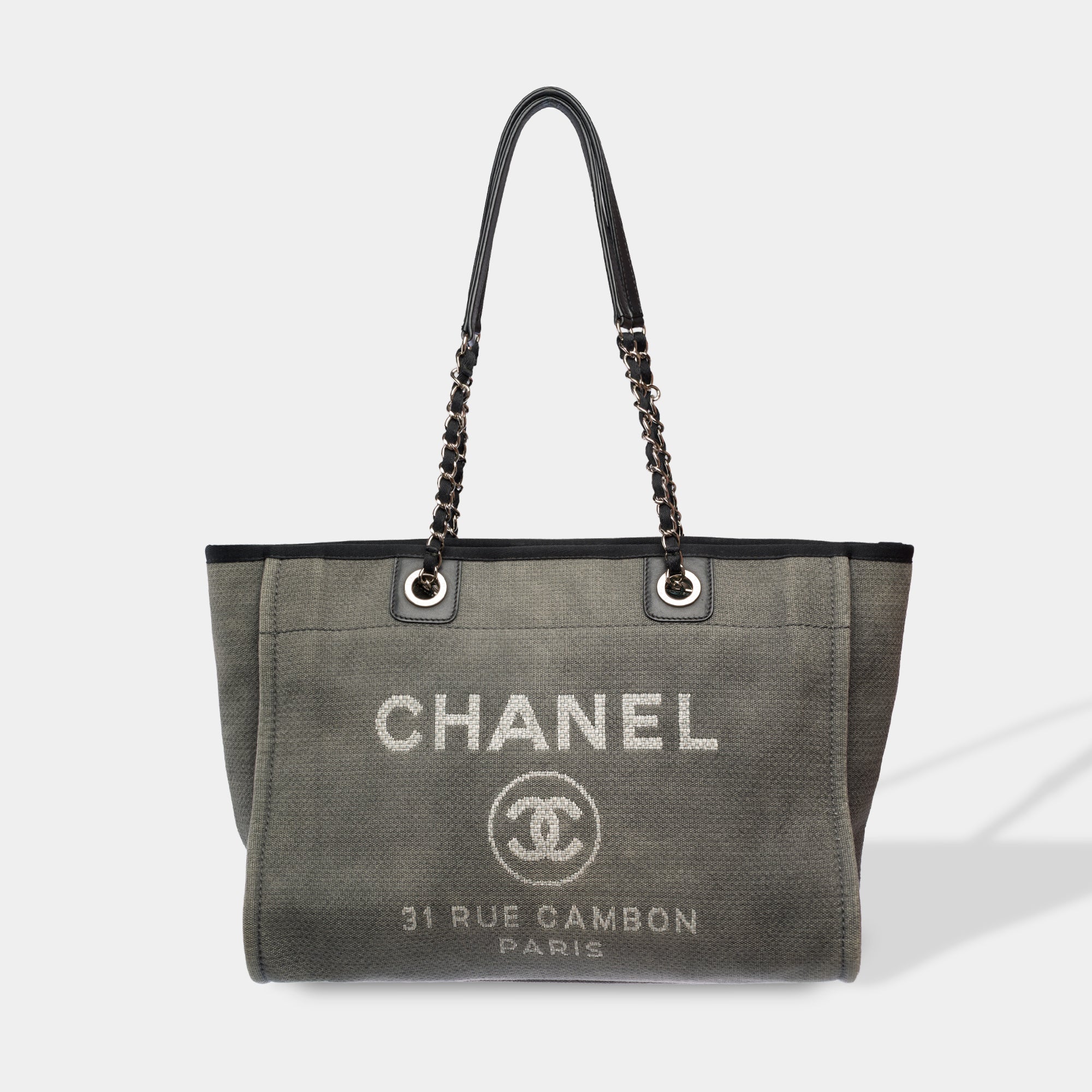 Sac CHANEL Deauville en Denim Gris - 103773