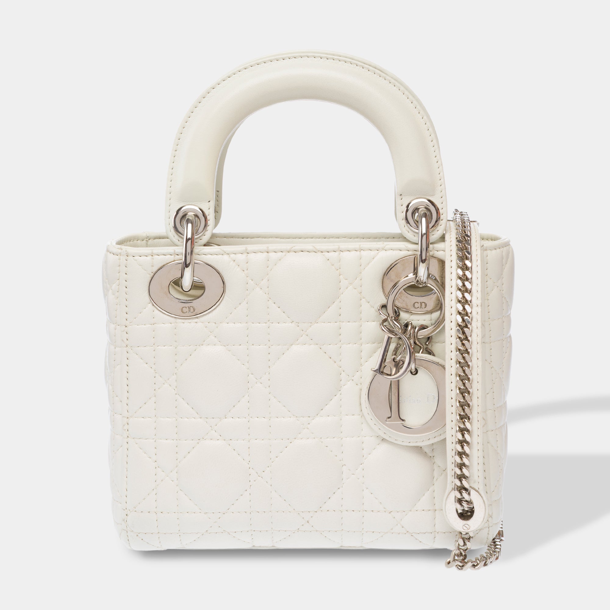 Sac DIOR Lady Dior en Cuir Blanc - 103780