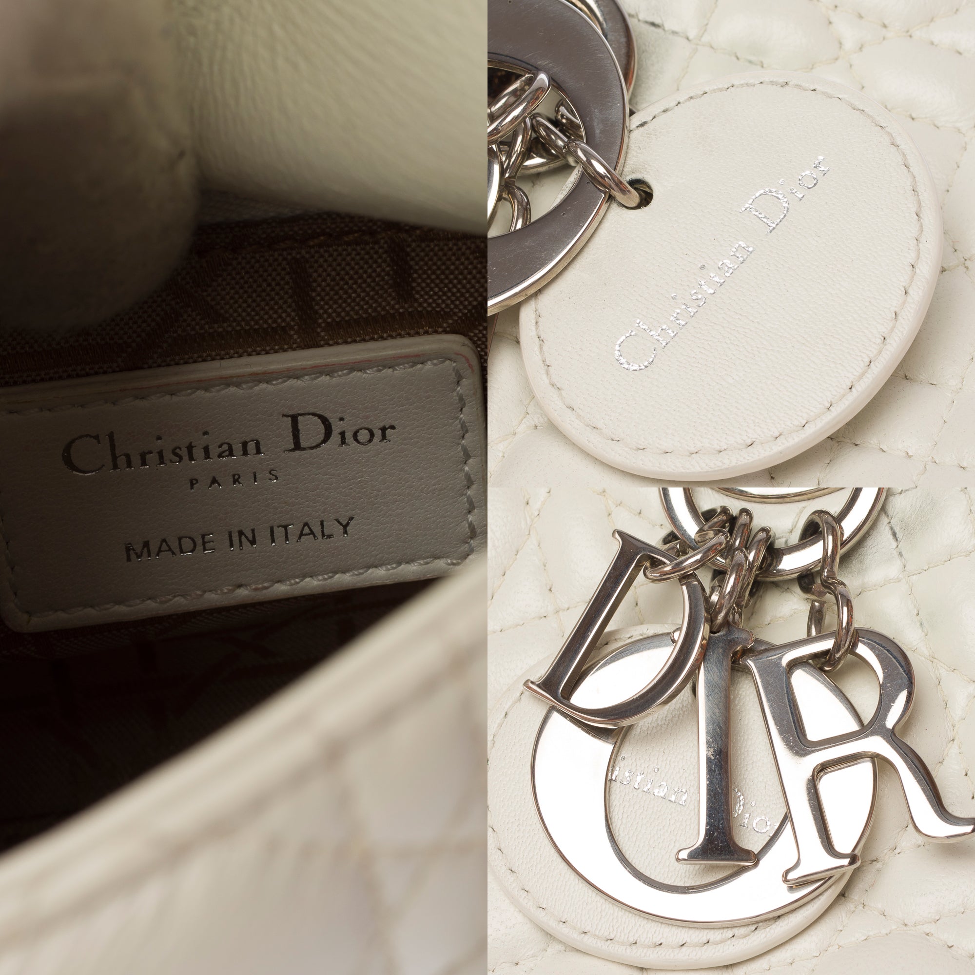 Sac DIOR Lady Dior en Cuir Blanc - 103780