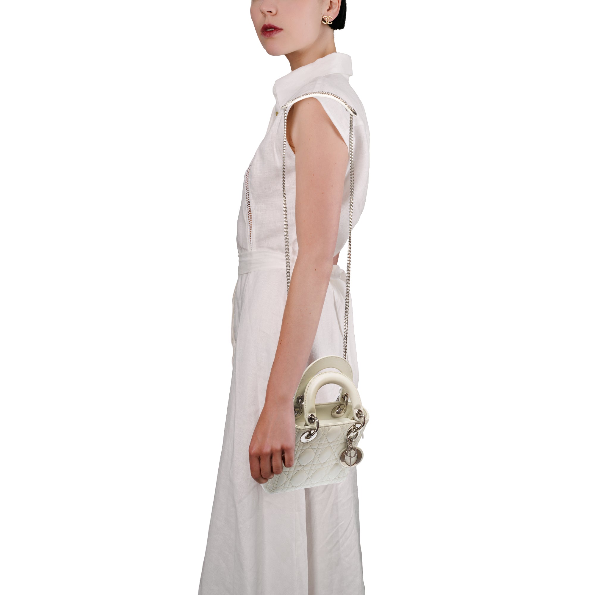 Sac DIOR Lady Dior en Cuir Blanc - 103780