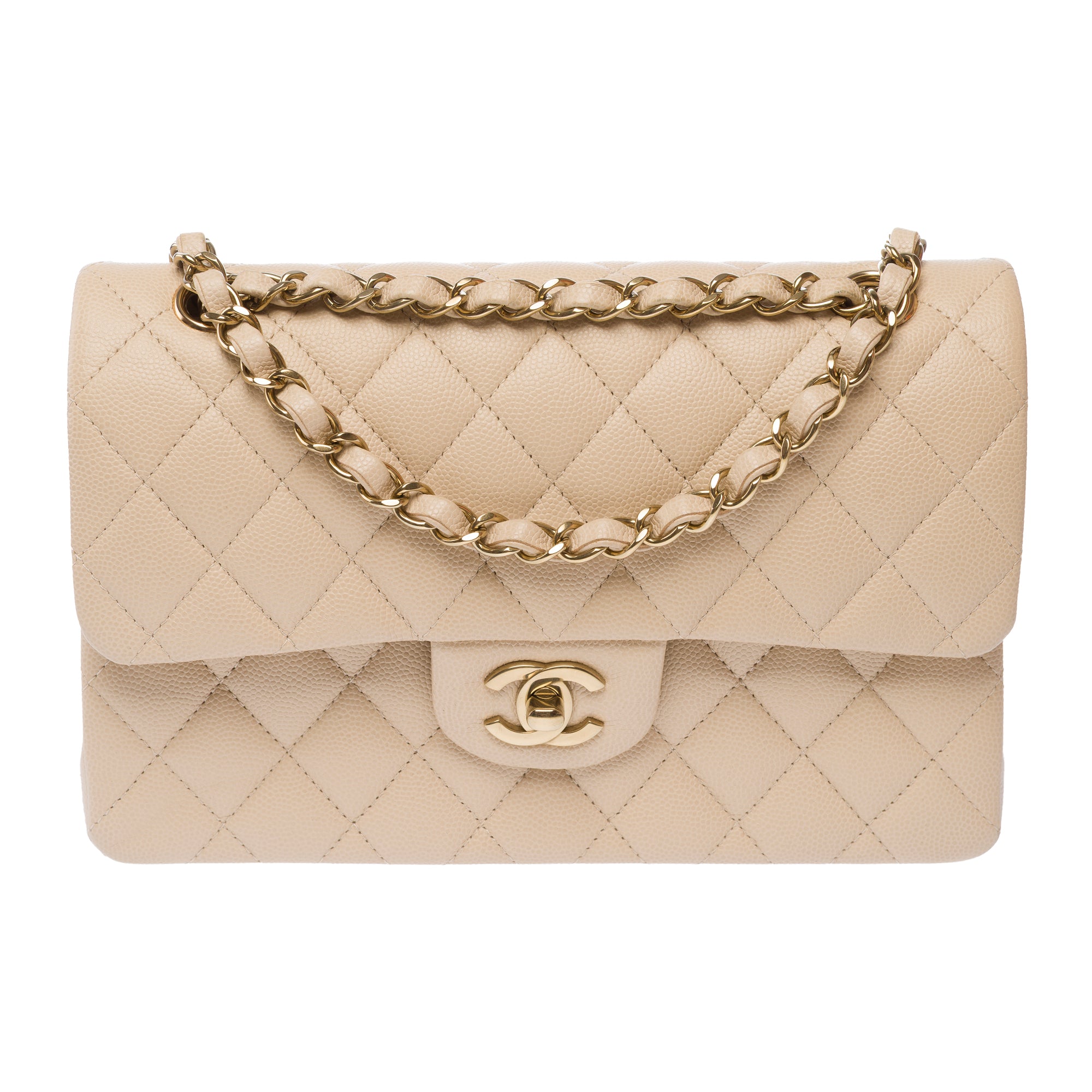 Sac CHANEL Timeless/Classique en Cuir Beige - 103775