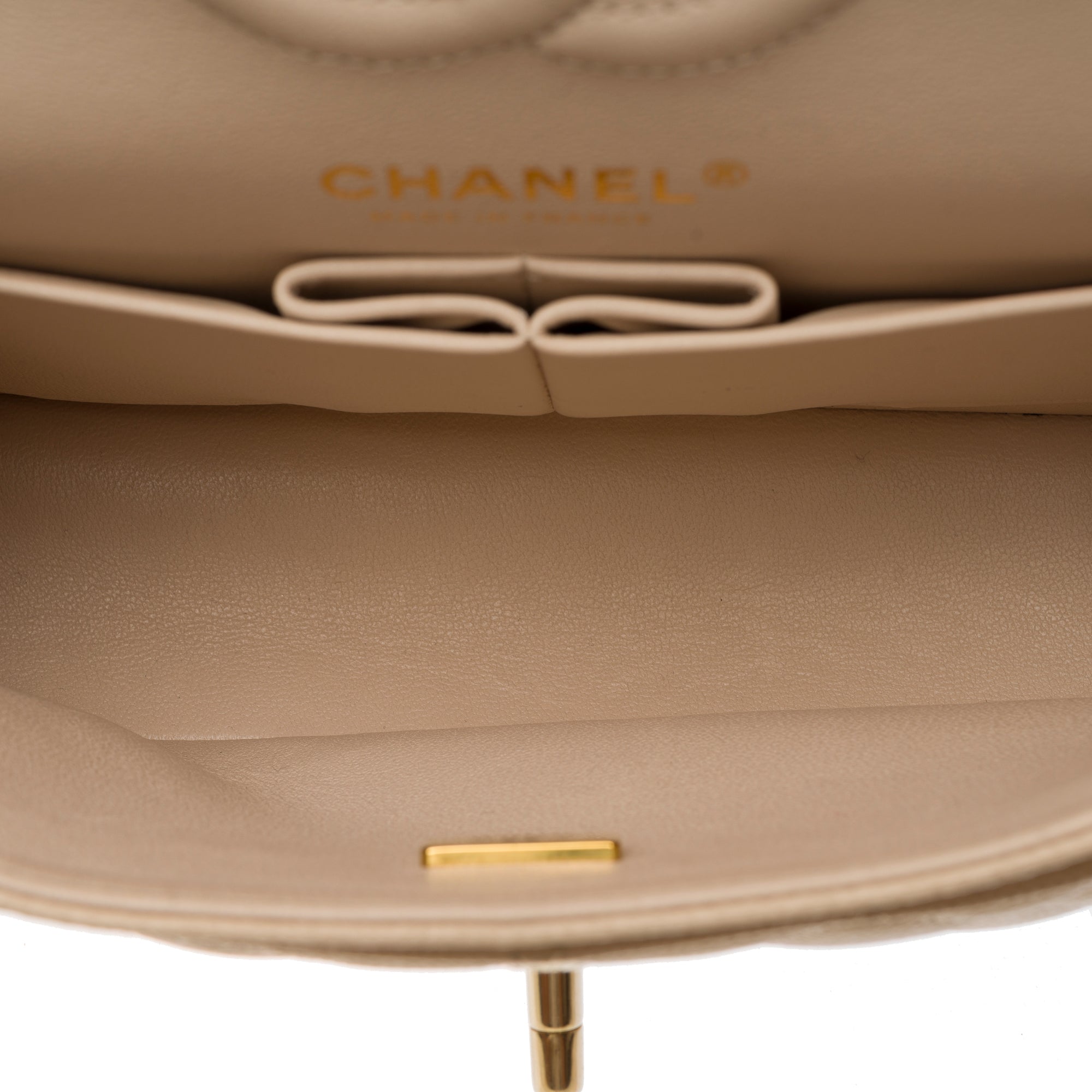 Sac CHANEL Timeless/Classique en Cuir Beige - 103775