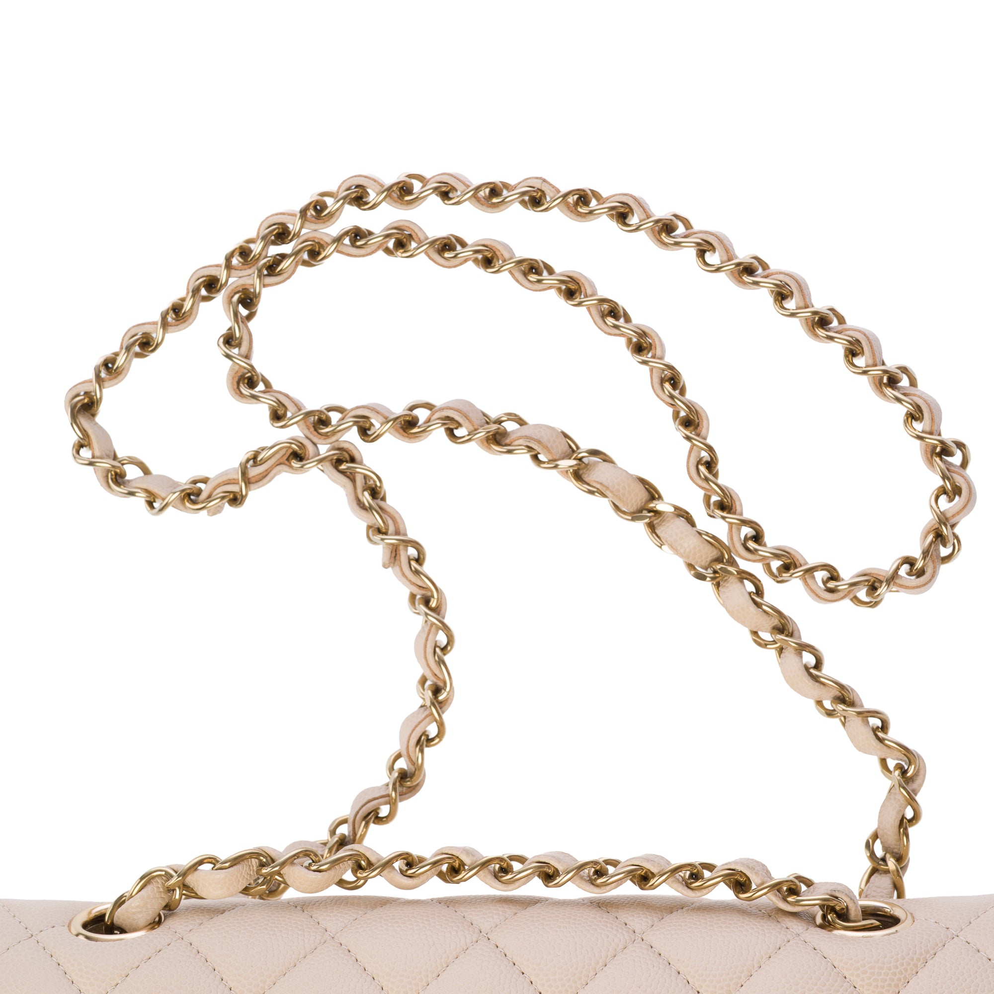 Sac CHANEL Timeless/Classique en Cuir Beige - 103775