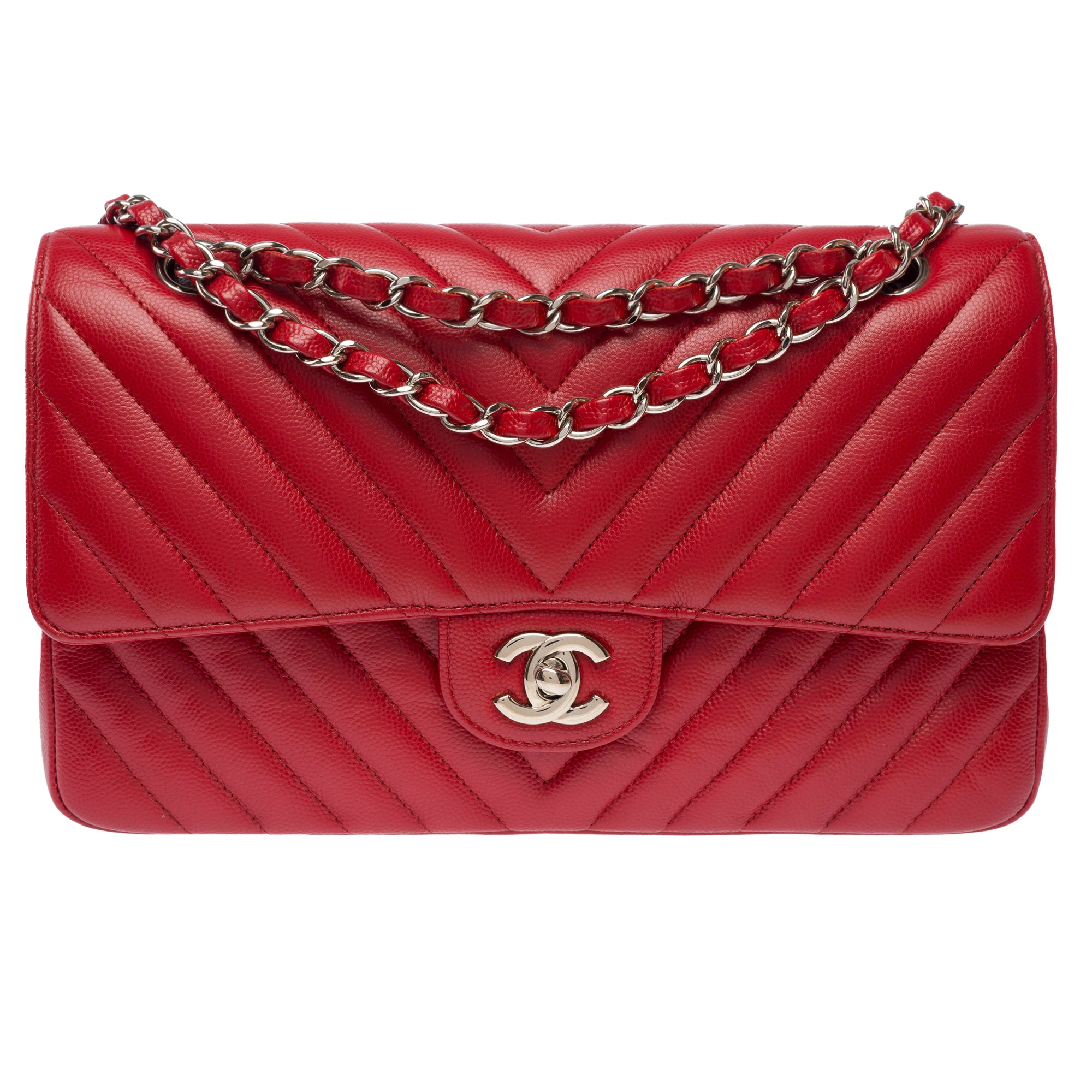 Sac CHANEL Timeless/Classique en Cuir Rouge - 103776