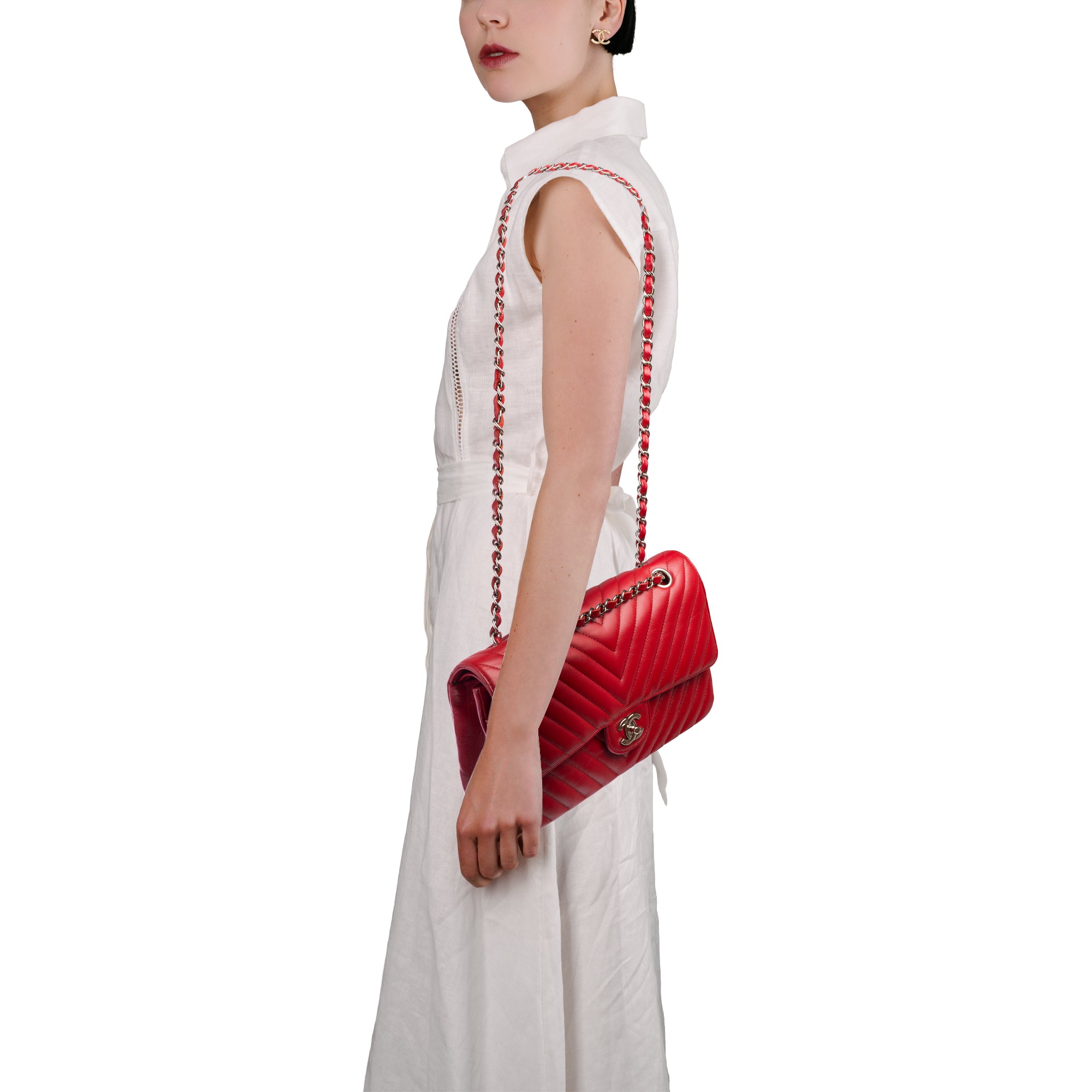 Sac CHANEL Timeless/Classique en Cuir Rouge - 103776