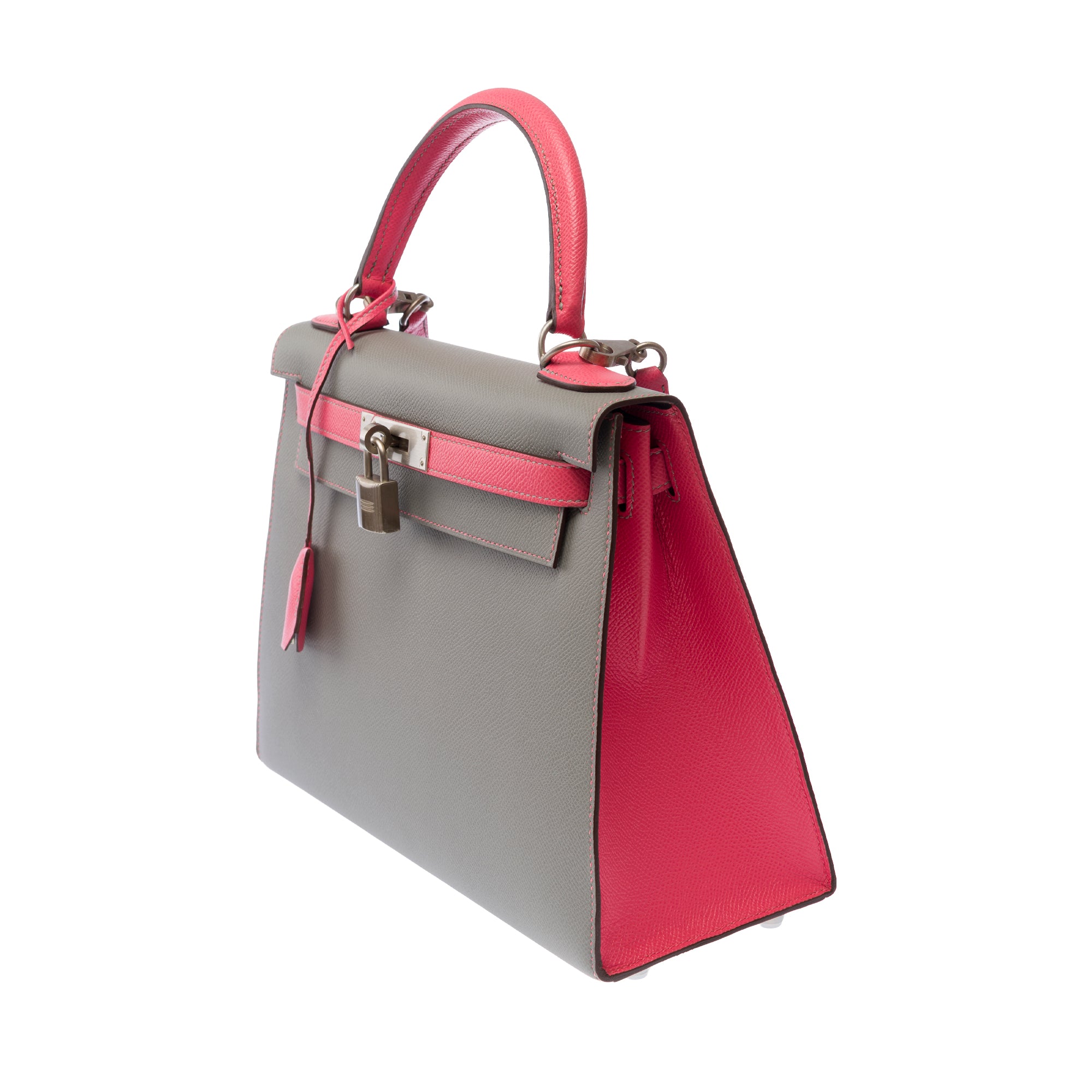 Sac HERMES Kelly 28 en Cuir Gris - 103792
