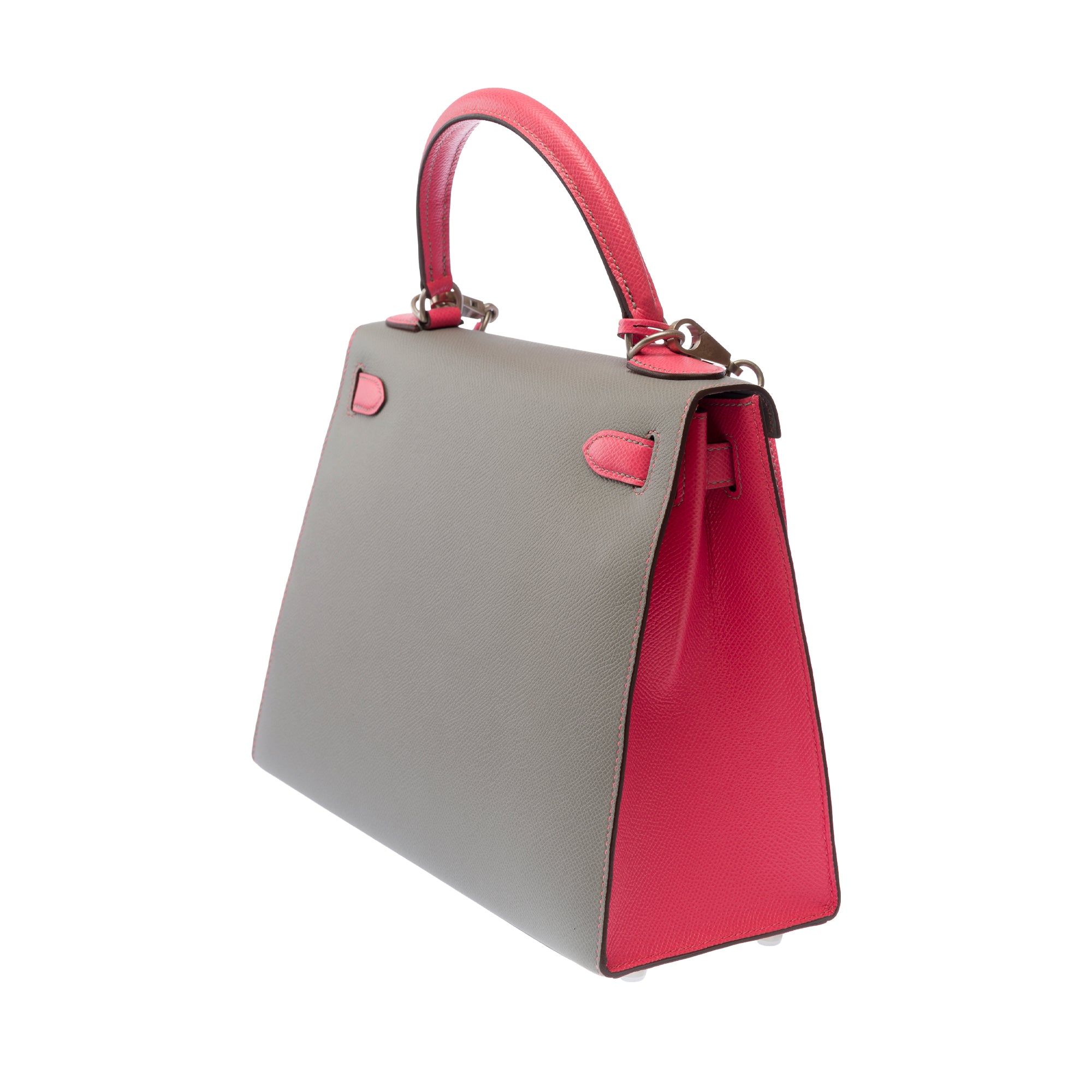 Sac HERMES Kelly 28 en Cuir Gris - 103792