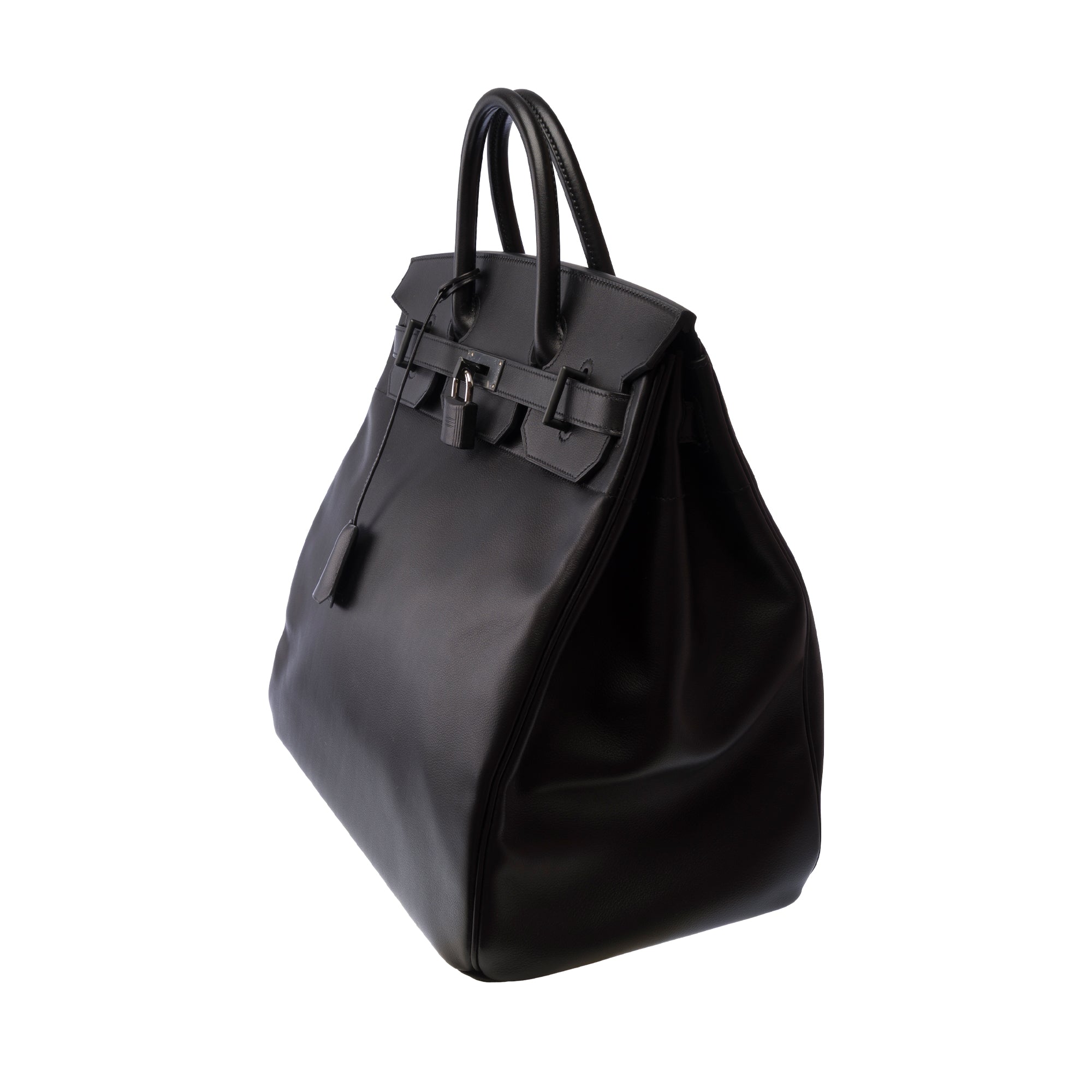 Sac HERMES Haut a Courroies en Cuir Noir - 103791