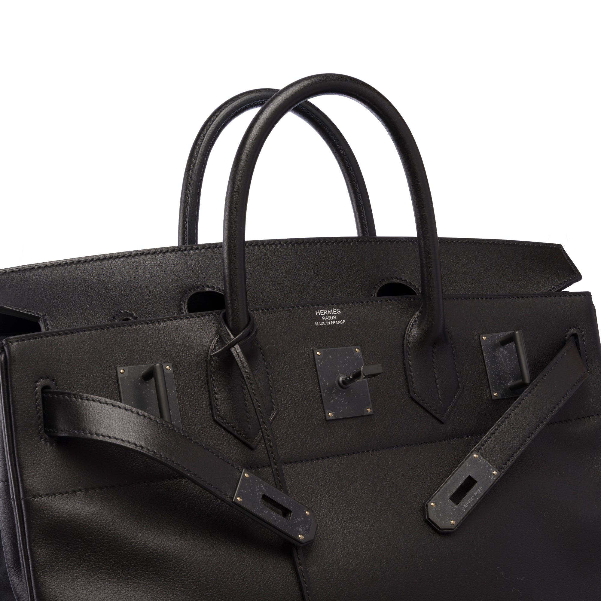 Sac HERMES Haut a Courroies en Cuir Noir - 103791