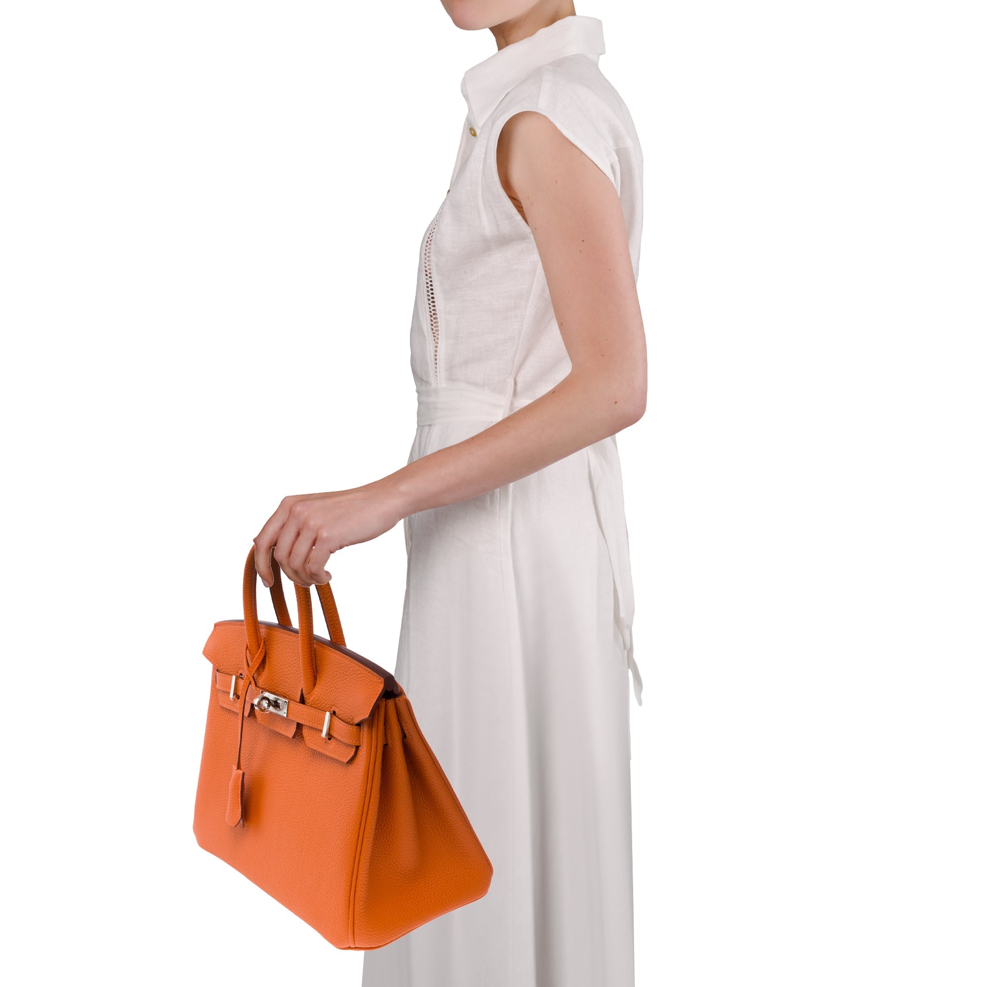 Sac HERMES Birkin 25 en Cuir Orange - 103794