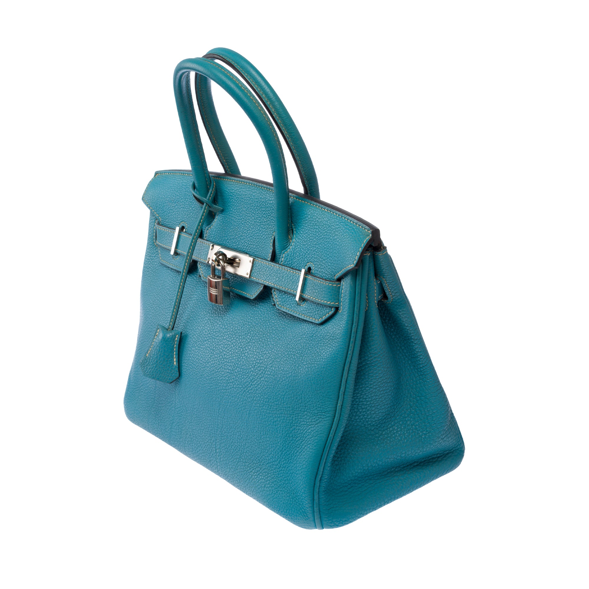 Sac HERMES Birkin 30 en Cuir Bleu - 103813