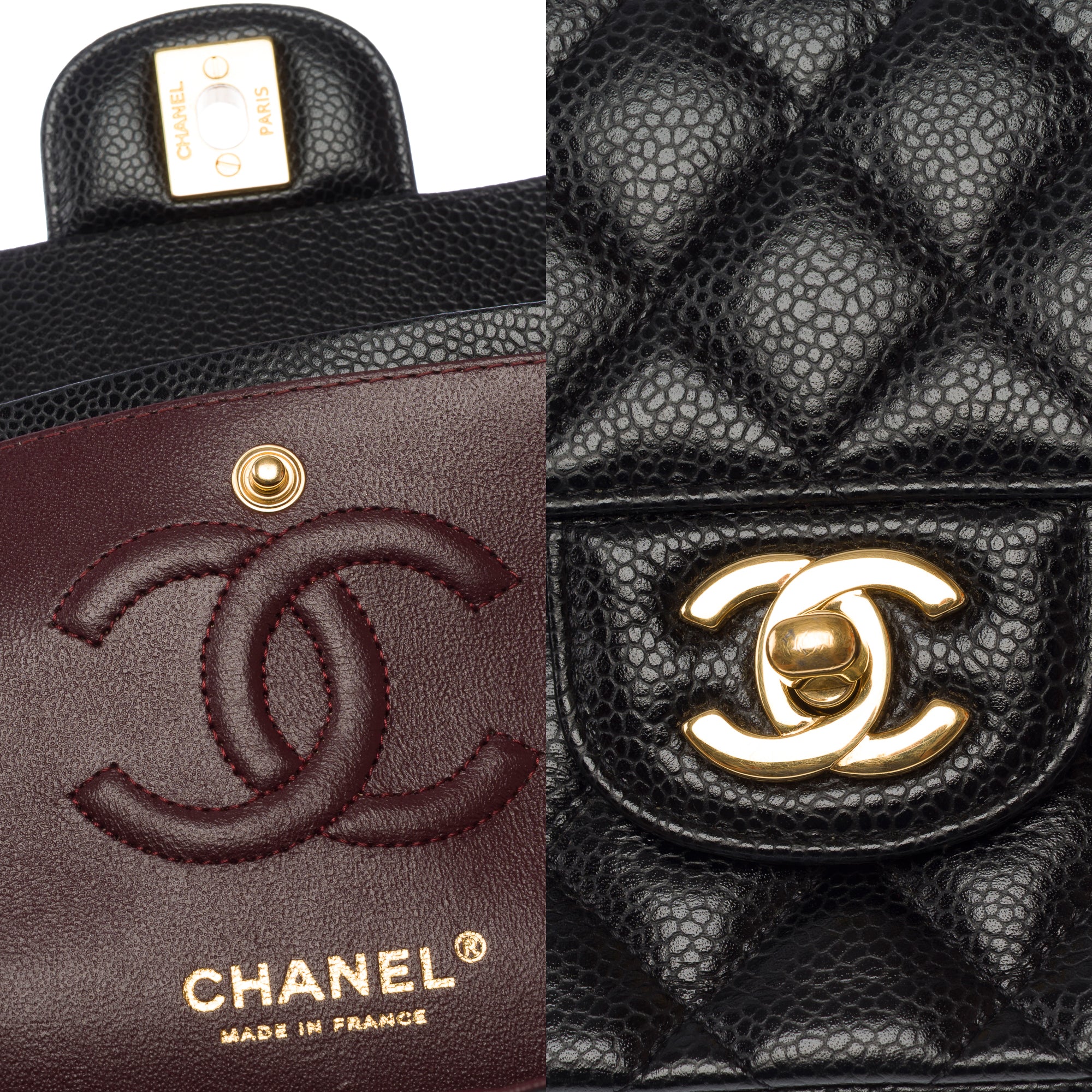 Sac CHANEL Timeless/Classique en Cuir Noir - 103814