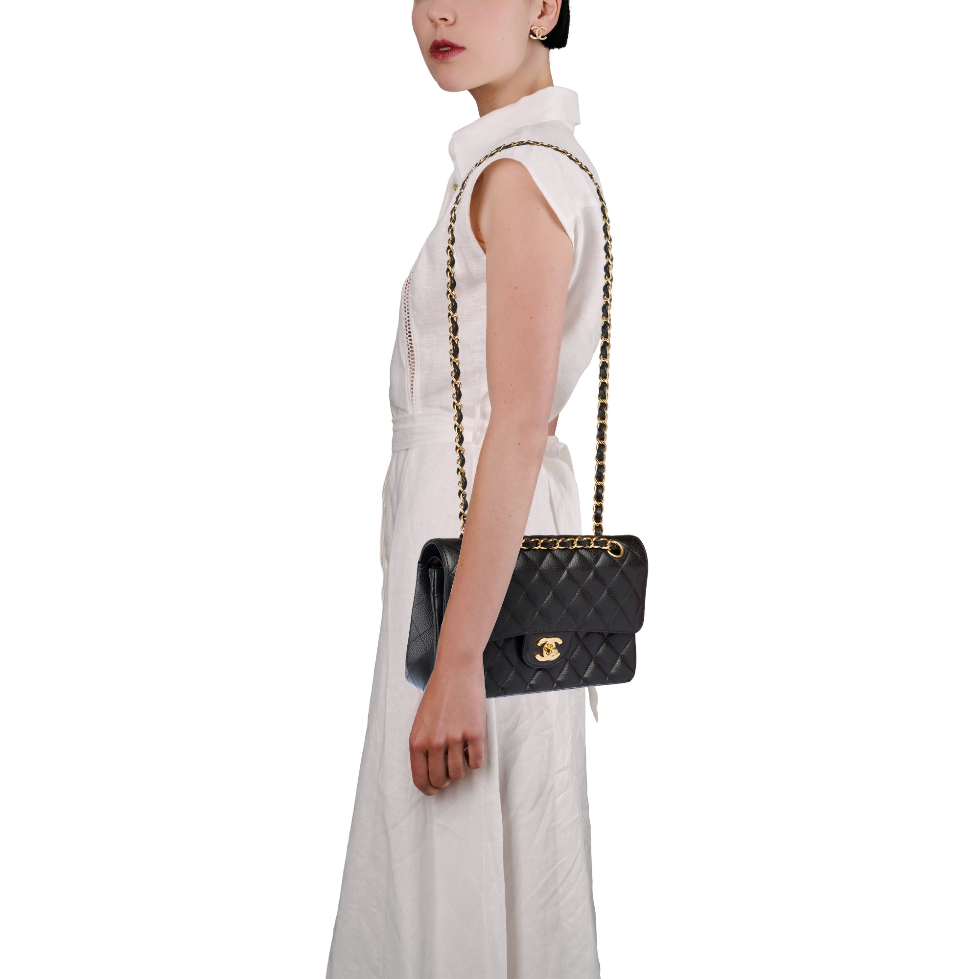 Sac CHANEL Timeless/Classique en Cuir Noir - 103814