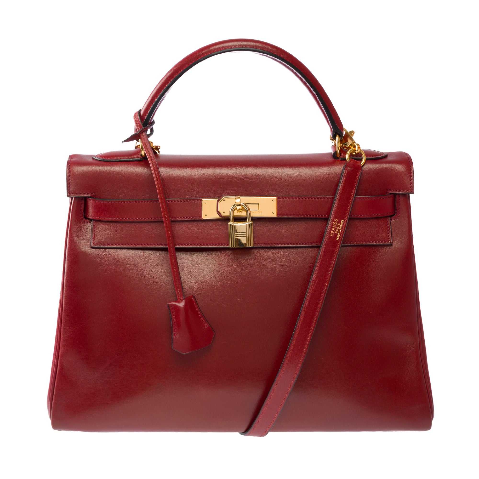 Sac HERMES Kelly 32 en Cuir Bordeaux - 103788