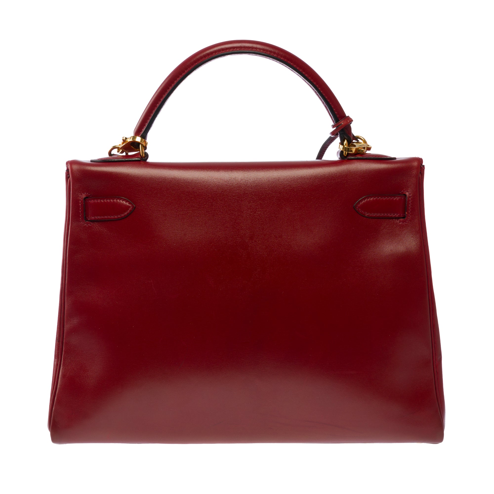 Sac HERMES Kelly 32 en Cuir Bordeaux - 103788
