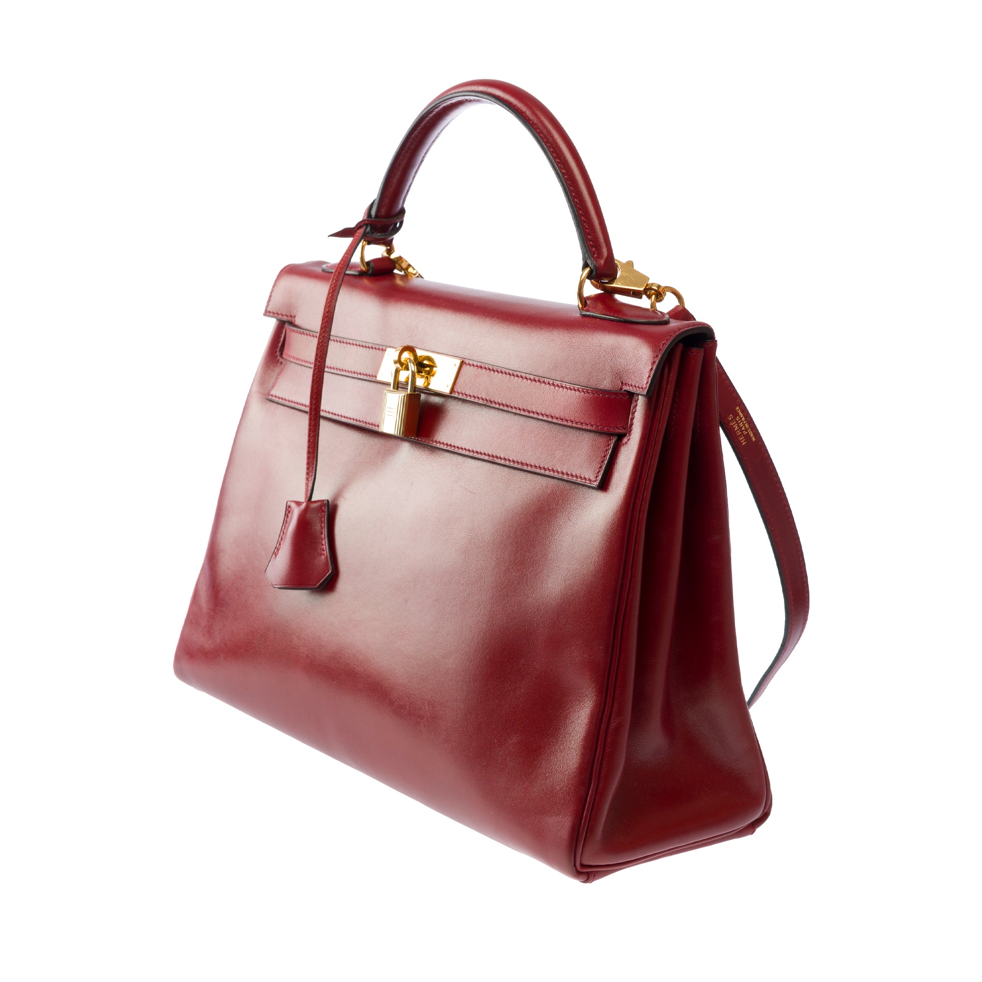 Sac HERMES Kelly 32 en Cuir Bordeaux - 103788
