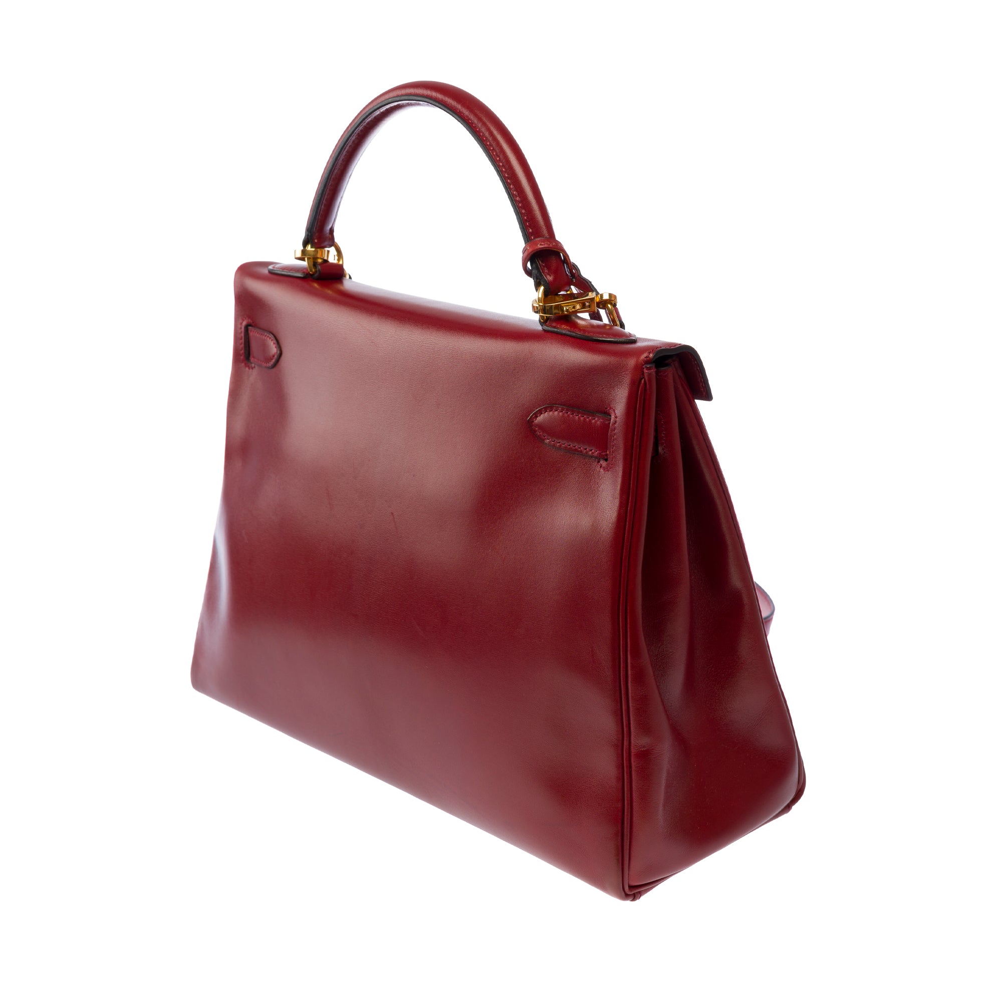 Sac HERMES Kelly 32 en Cuir Bordeaux - 103788
