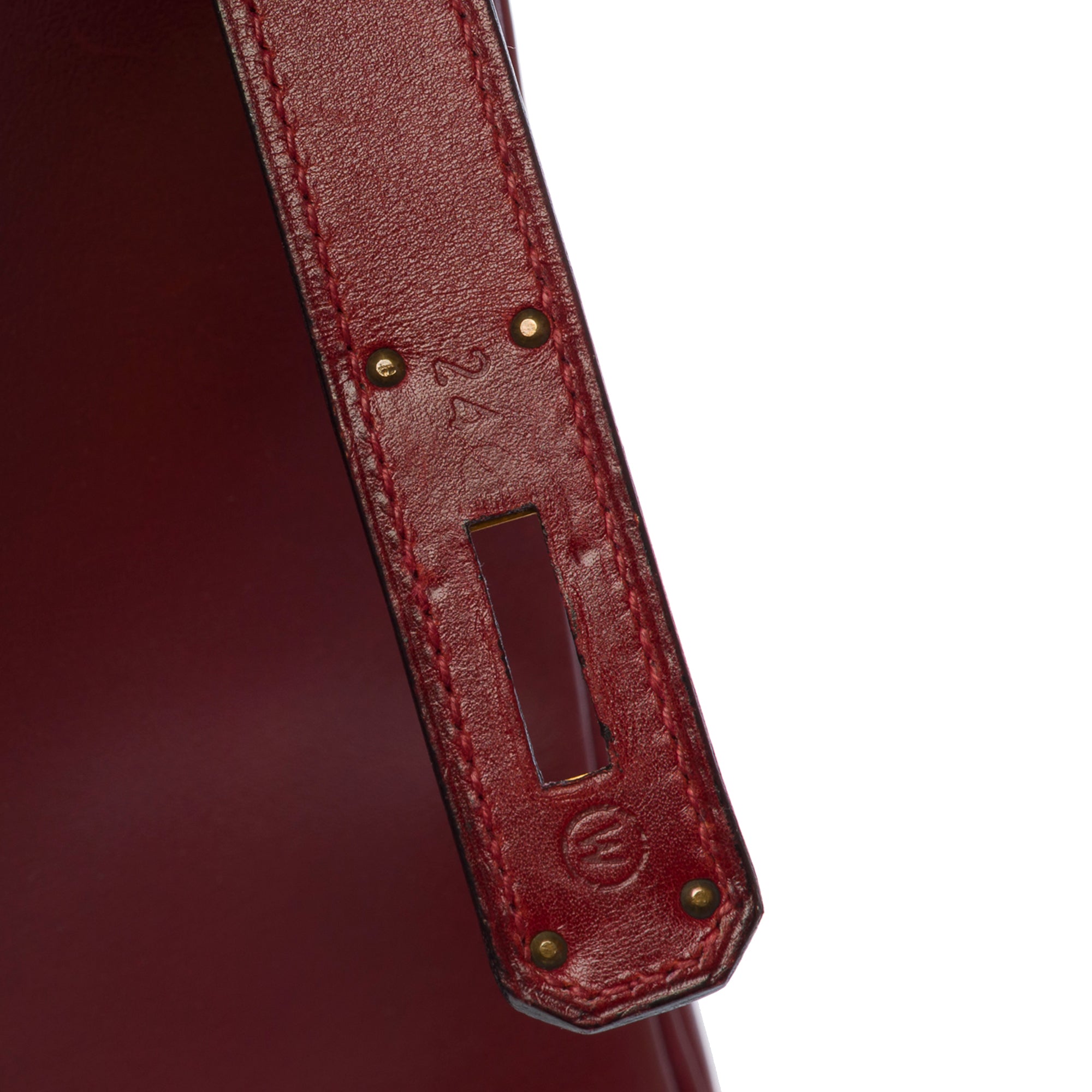 Sac HERMES Kelly 32 en Cuir Bordeaux - 103788