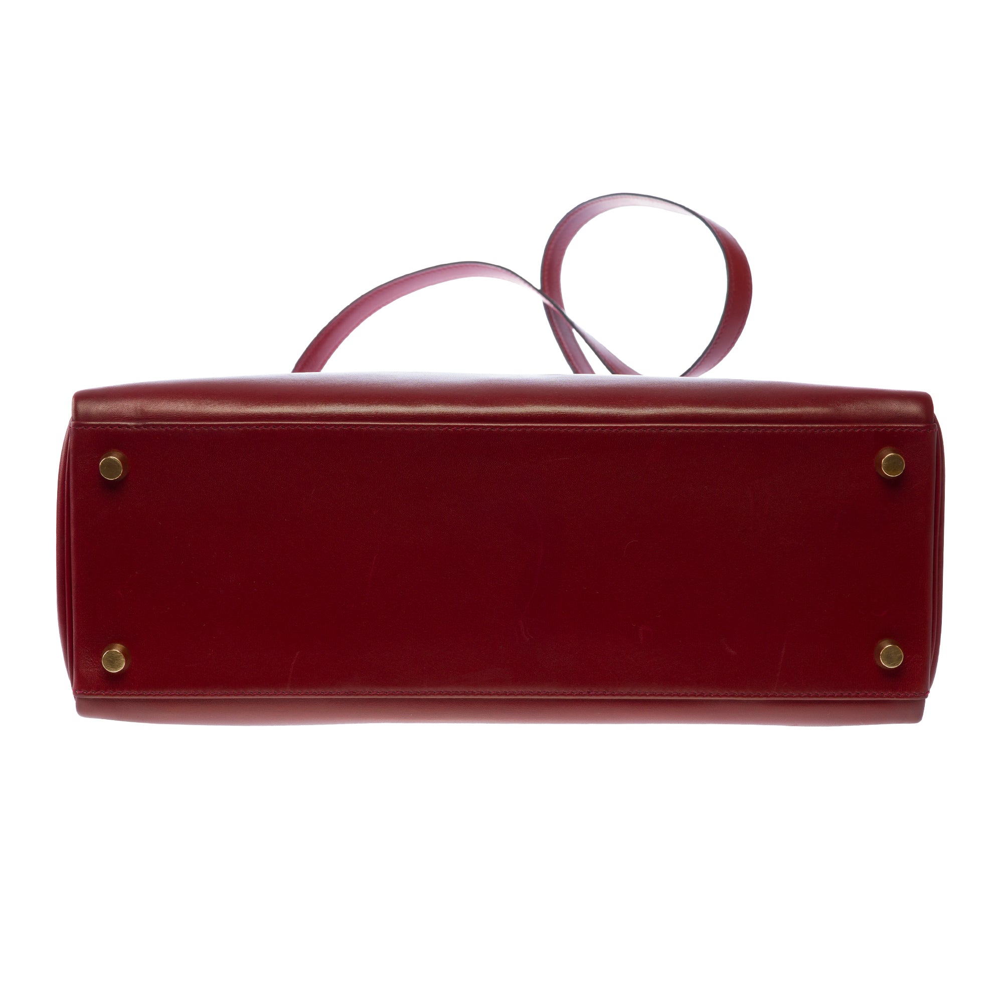 Sac HERMES Kelly 32 en Cuir Bordeaux - 103788