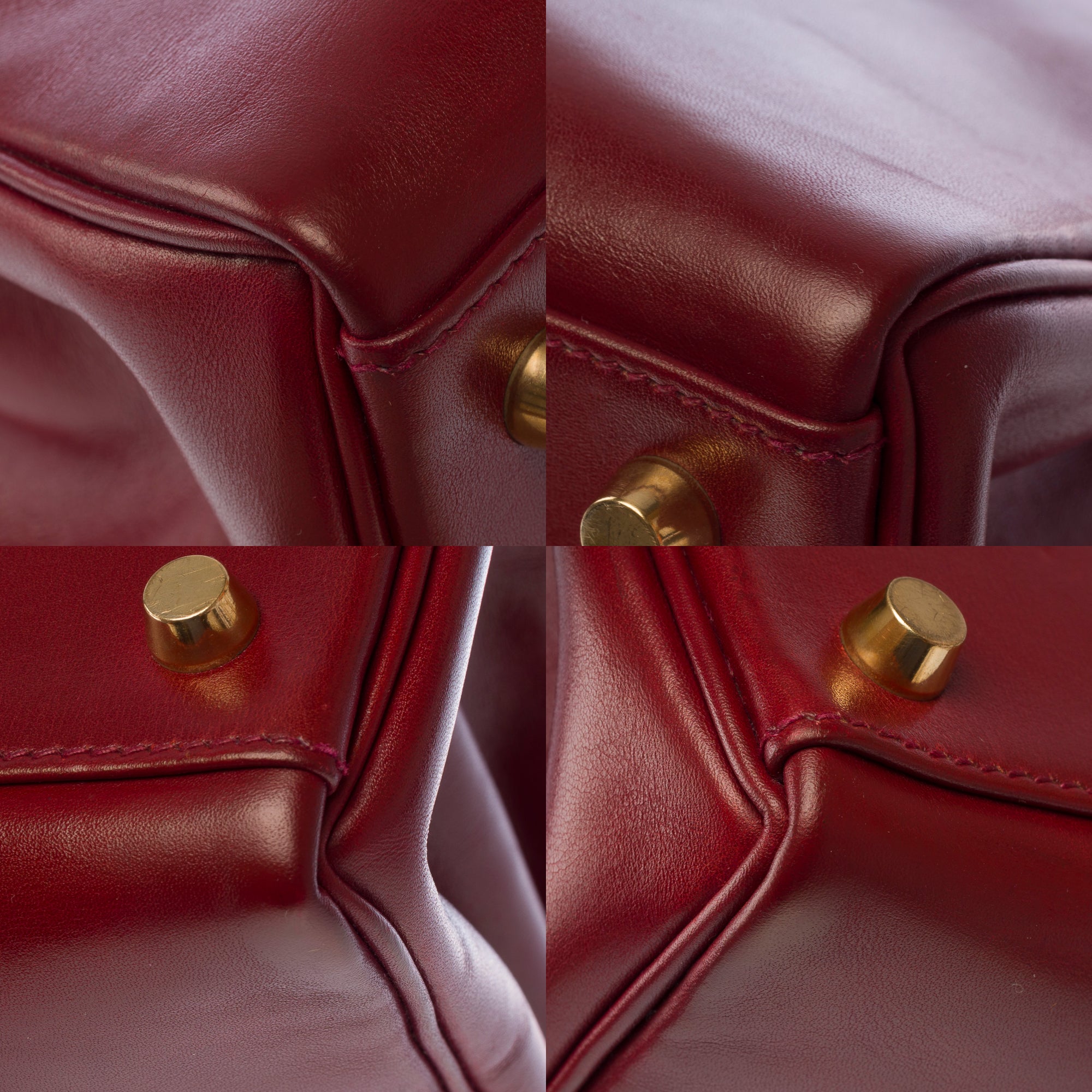 Sac HERMES Kelly 32 en Cuir Bordeaux - 103788