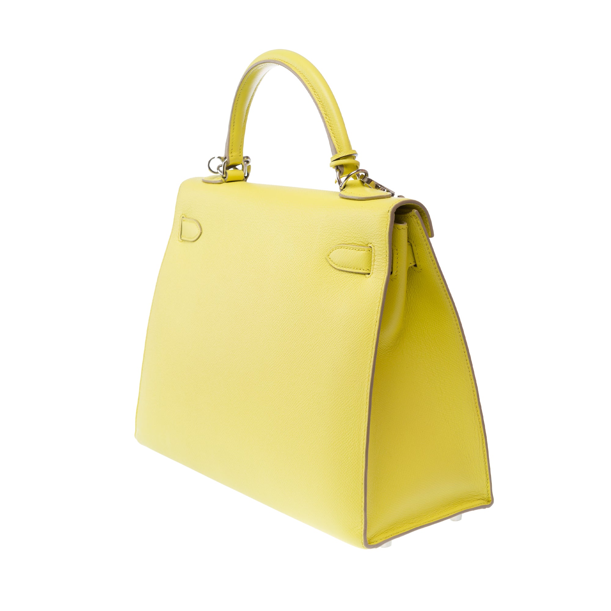Sac HERMES Kelly 32 en Cuir Jaune - 103818