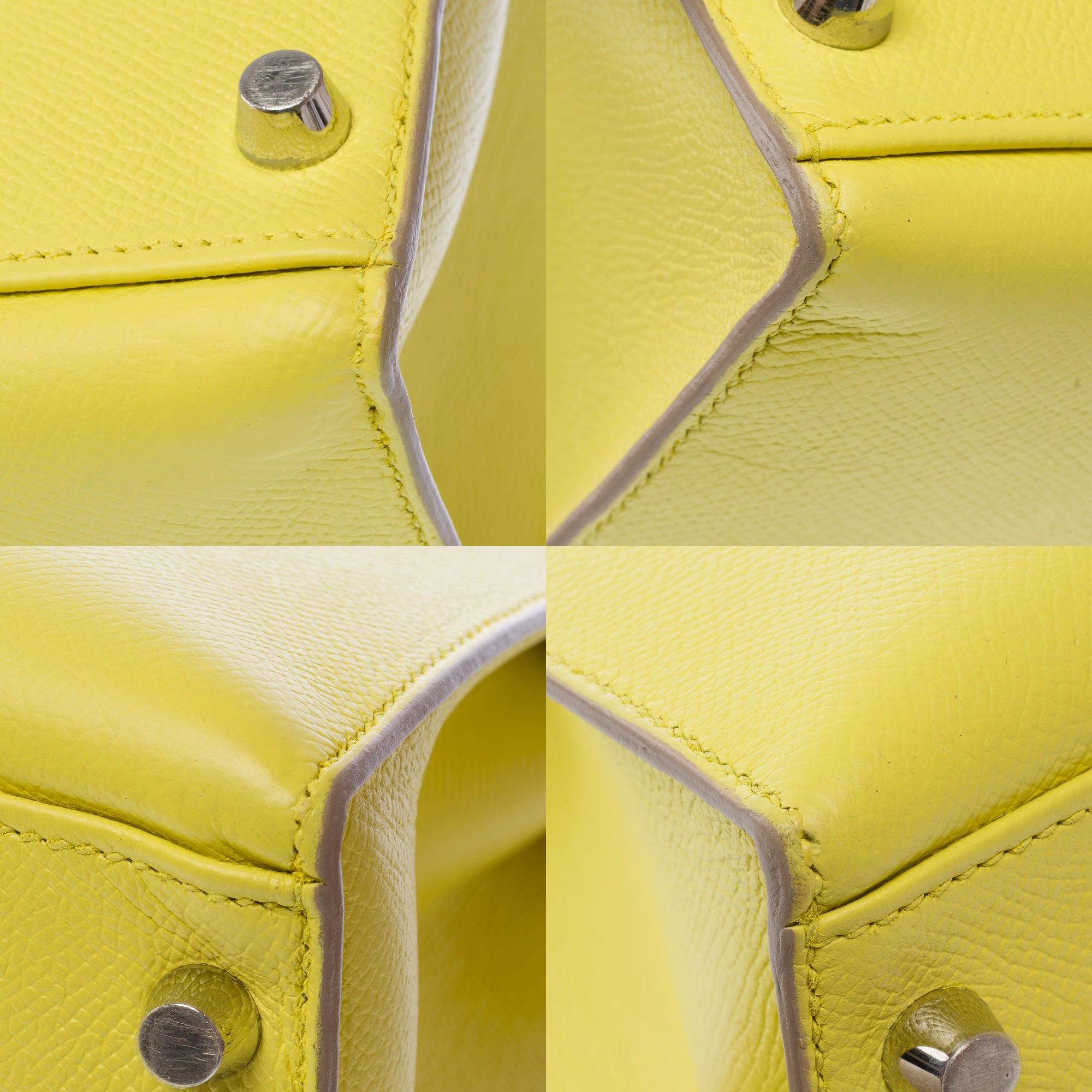 Sac HERMES Kelly 32 en Cuir Jaune - 103818