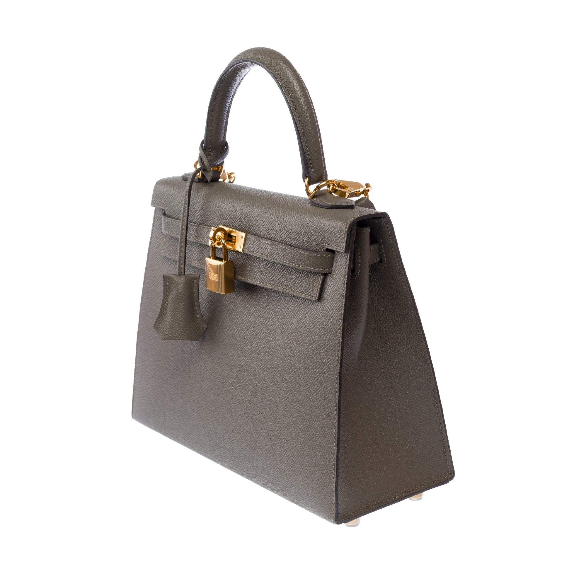 Sac HERMES Kelly 25 en Cuir Gris - 103810