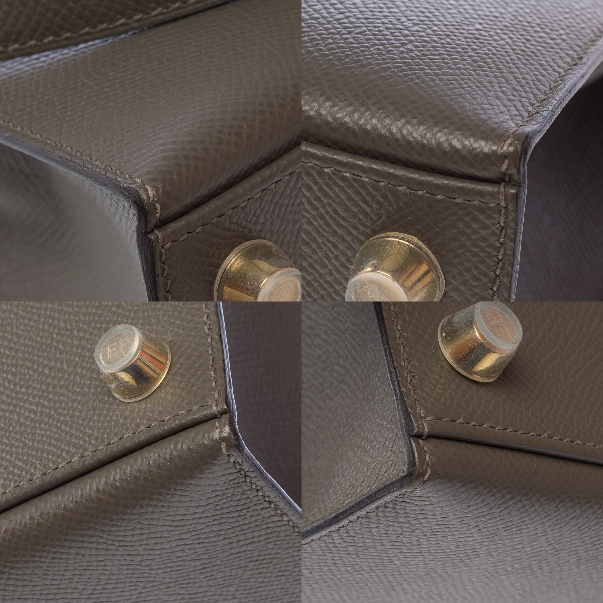 Sac HERMES Kelly 25 en Cuir Gris - 103810