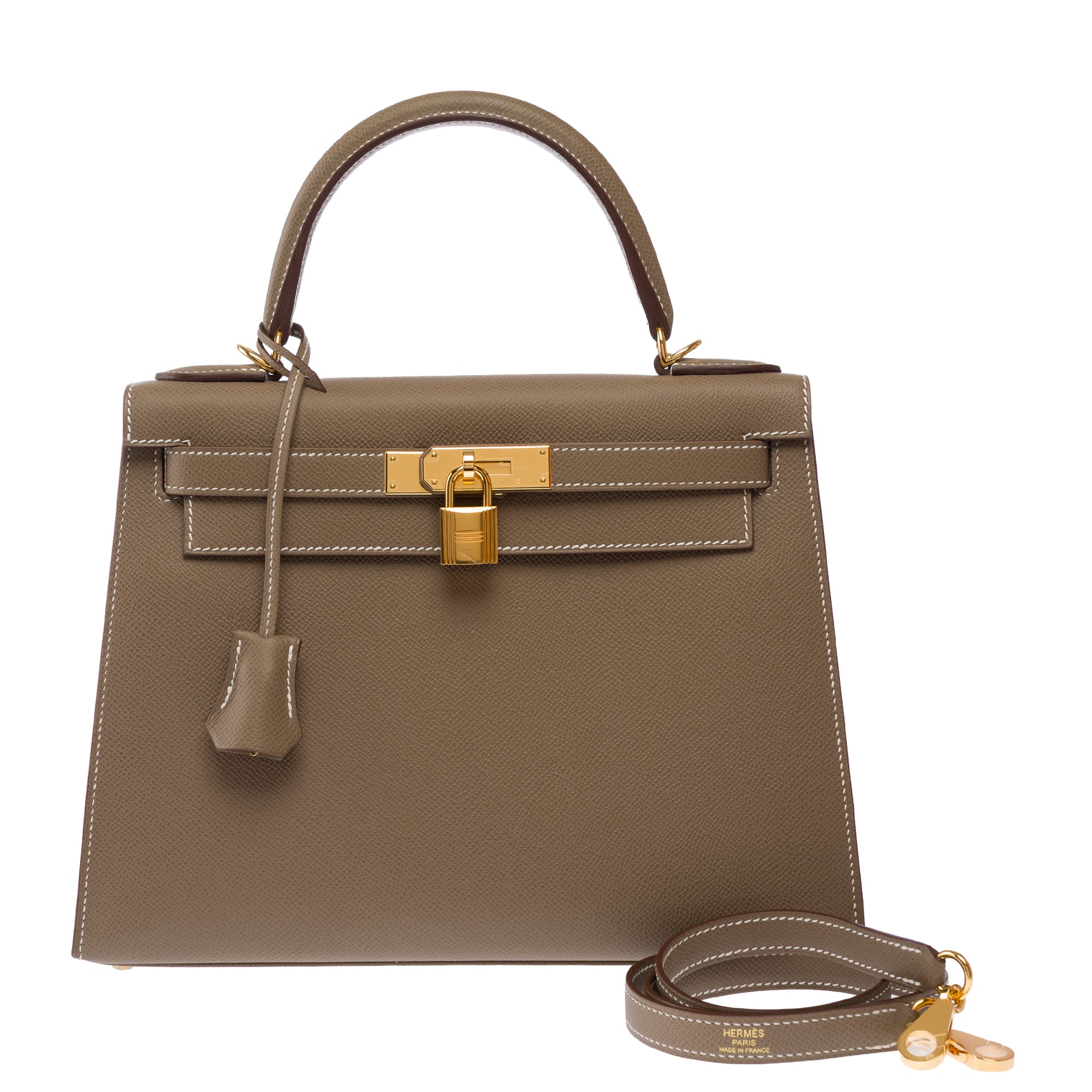 Sac HERMES Kelly 28 en Cuir Étoupe - 103826