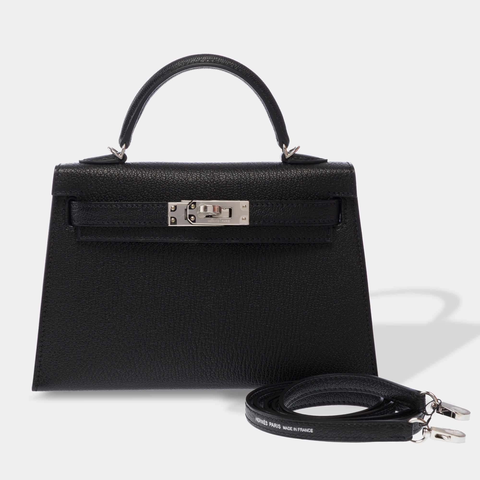 Sac HERMES Kelly Mini en Cuir Noir - 103815