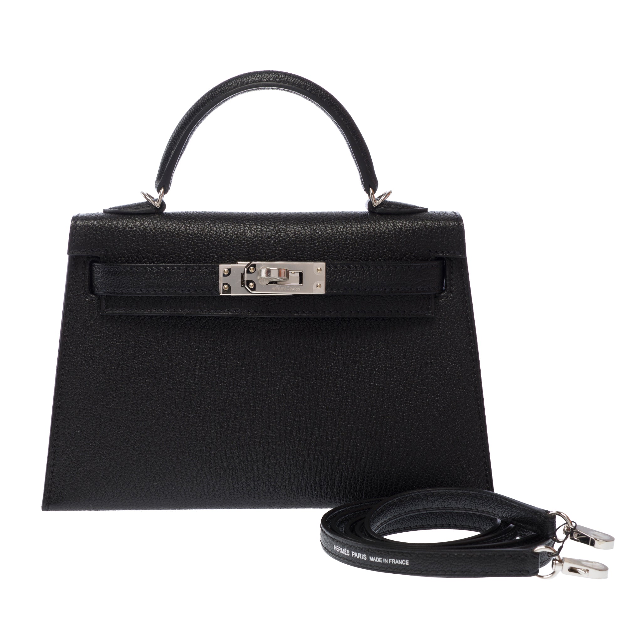Sac HERMES Kelly Mini en Cuir Noir - 103815